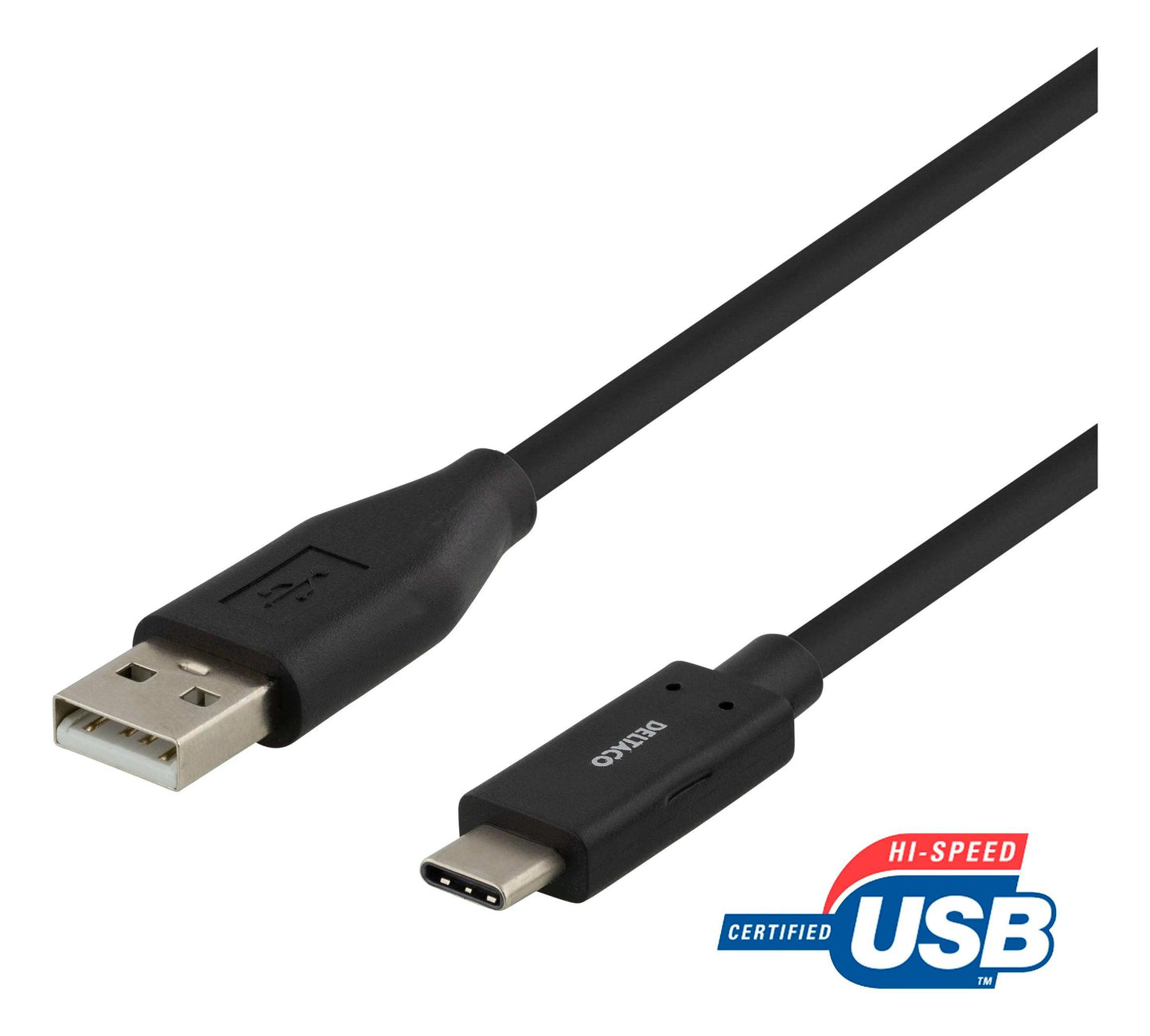 DELTACO USB-A 2.0 to USB-C kaapeli 0,5m - Lourun verkkokauppa