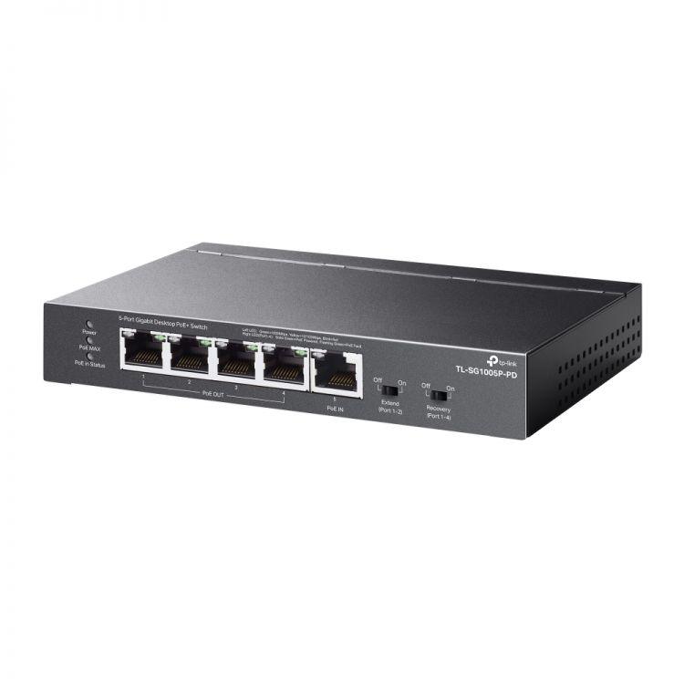 TP-LINK TL-SG1005P-PD PoE+ kytkin - Lourun verkkokauppa