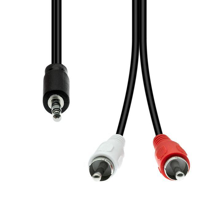 ProXtend Mini-Jack 3-Pin to 2 x RCA Cable M-M Black 1.5M - Lourun verkkokauppa