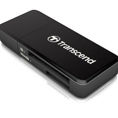 Transcend RDF5 -kortinlukija, USB-A-liitin ja SD- ja microSD-paikat