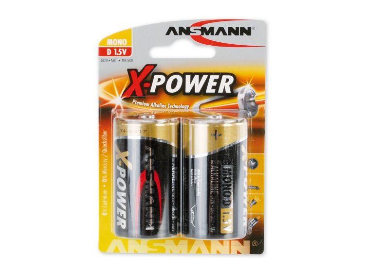 Ansmann Alkaline X-POWER Mono D, 1,5V - 2 kpl - Lourun verkkokauppa