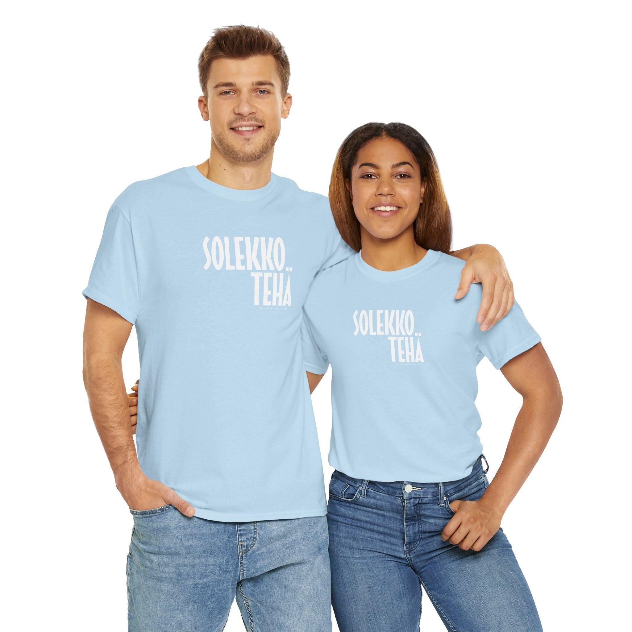 Solekko tehä t-paita, valkoinen teksti | 100% puuvillaa, unisex - Lourun verkkokauppa