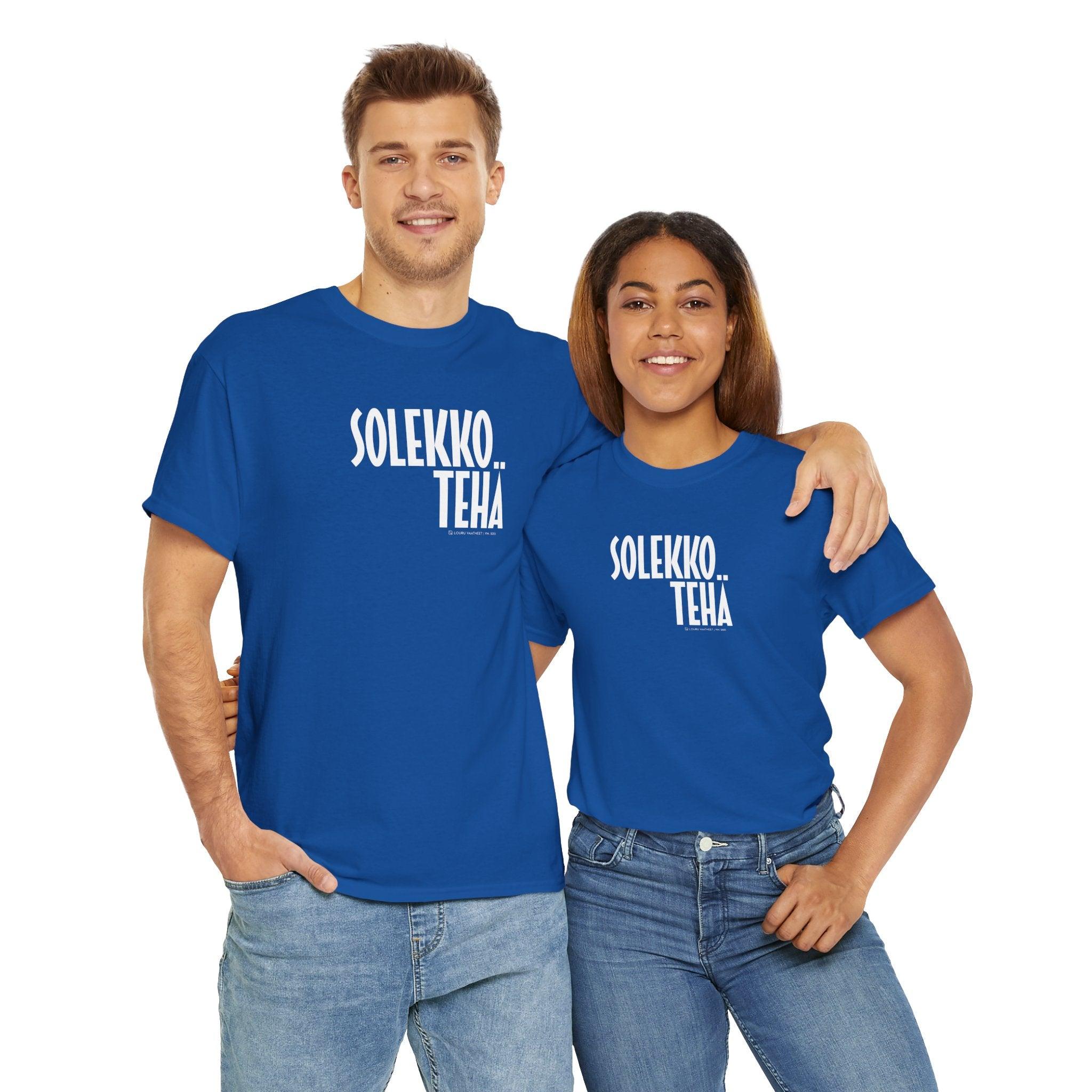 Solekko tehä t-paita, valkoinen teksti | 100% puuvillaa, unisex - Lourun verkkokauppa