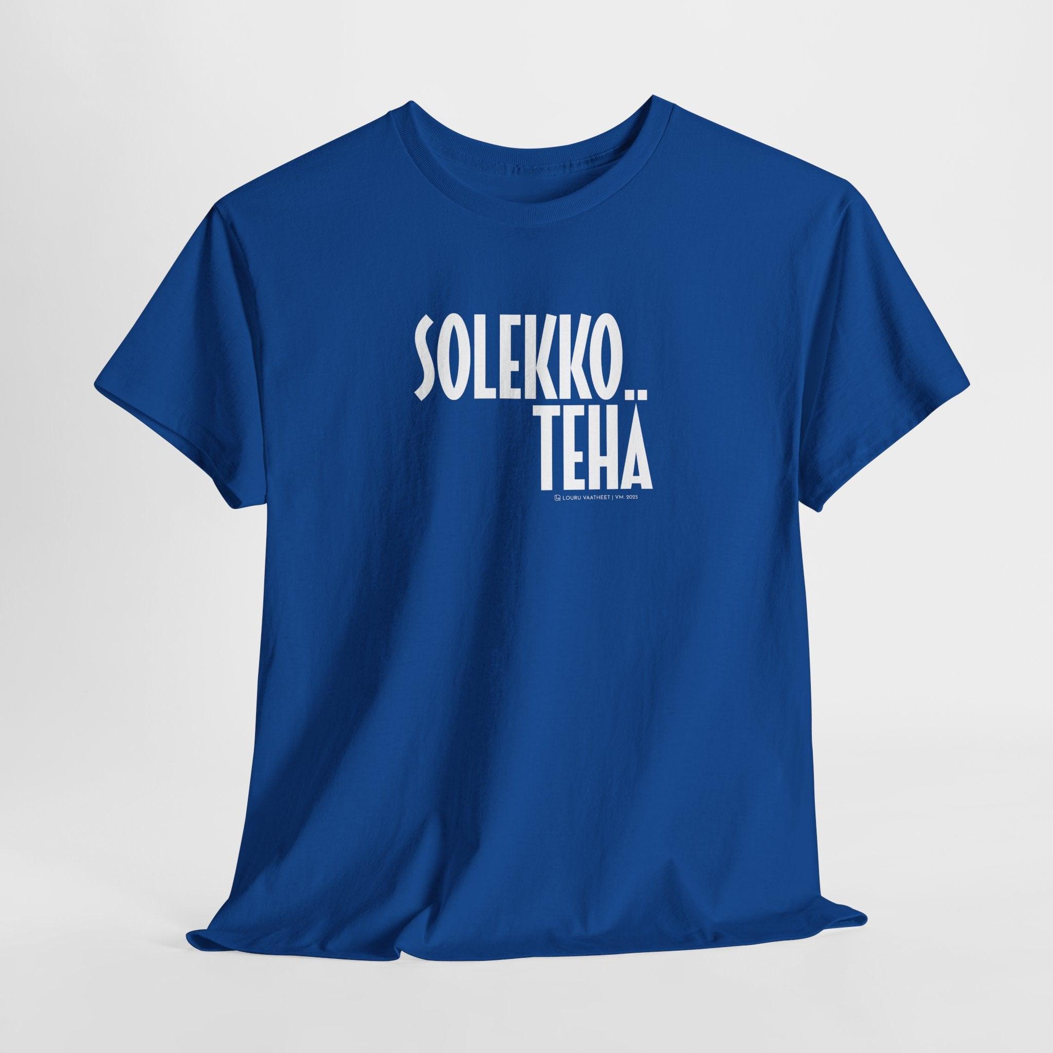 Solekko tehä t-paita, valkoinen teksti | 100% puuvillaa, unisex - Lourun verkkokauppa