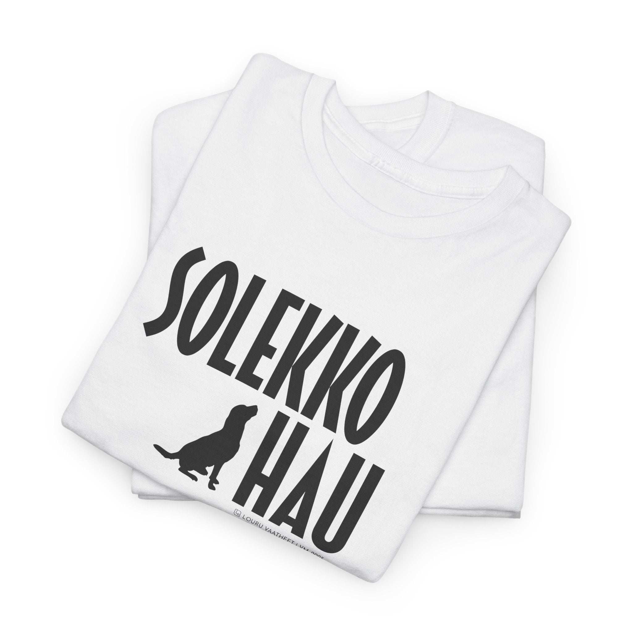Solekko Hau t-paita, musta teksti | 100% puuvillaa, unisex