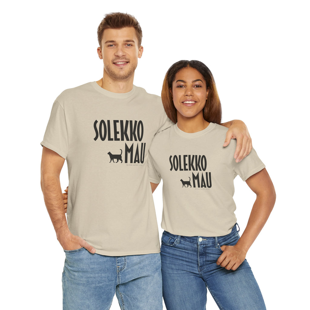 Solekko Mau t-paita, musta teksti | 100% puuvillaa, unisex