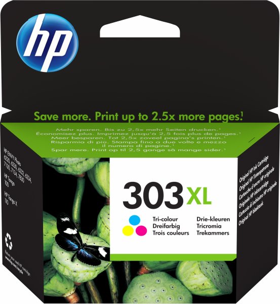 HP 303XL moniväri alkuperäinen mustekasetti - 415 sivua