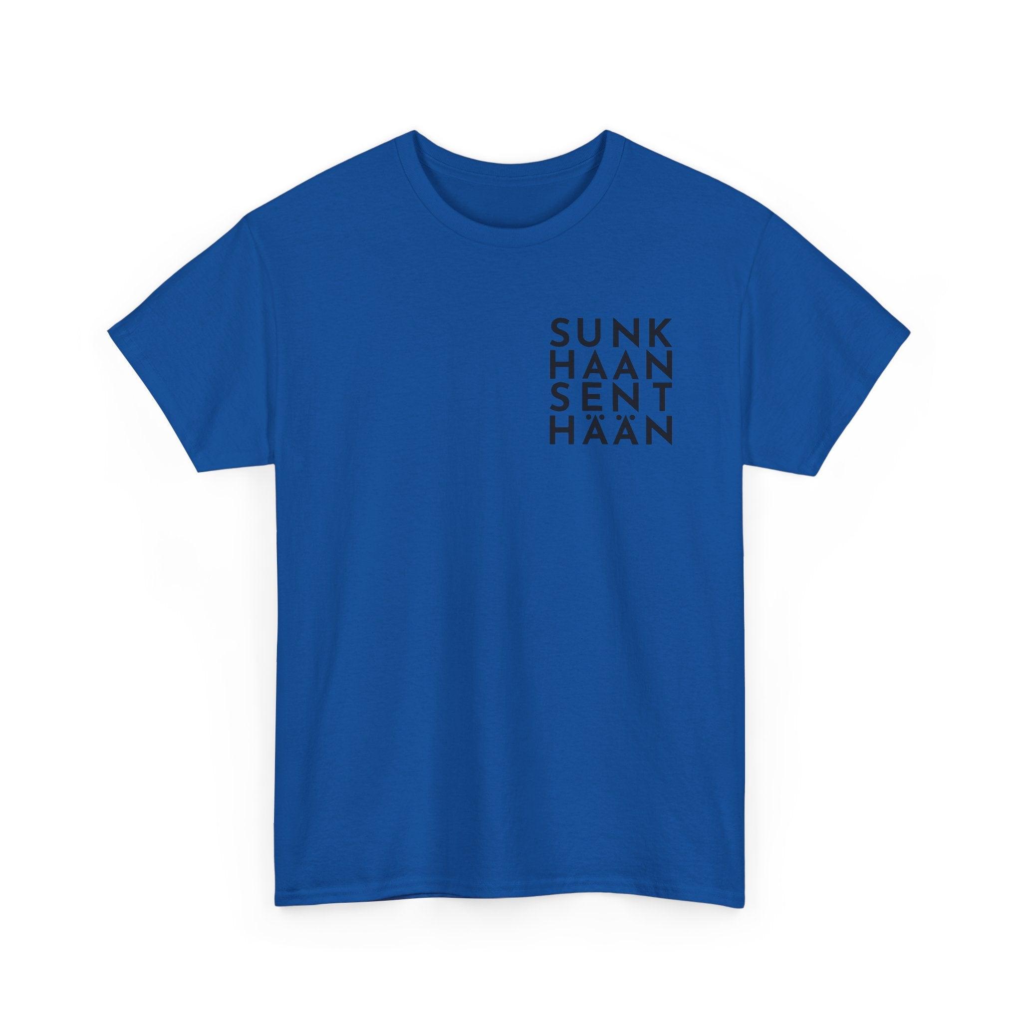 Sunkhaan Senthään t-paita, musta teksti | 100% puuvillaa, unisex - Lourun verkkokauppa