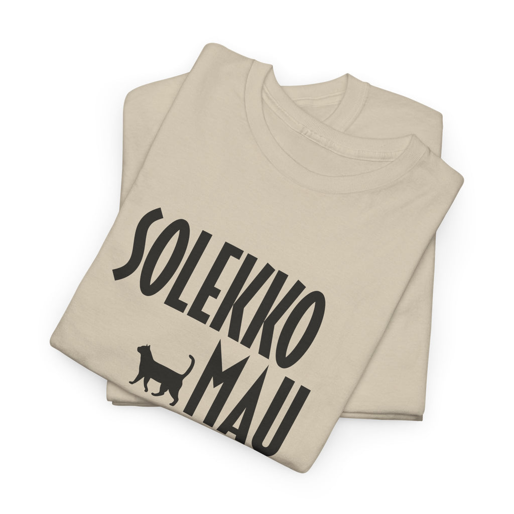 Solekko Mau t-paita, musta teksti | 100% puuvillaa, unisex