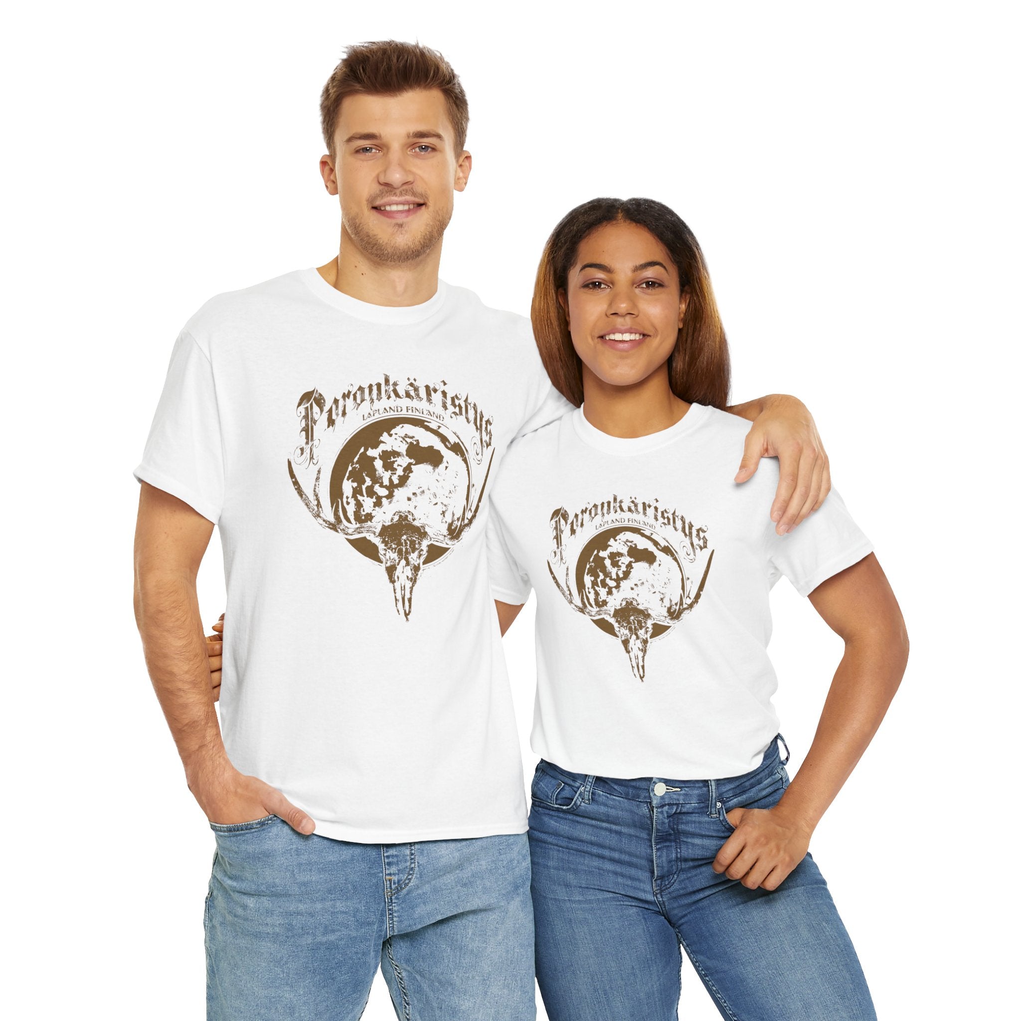 Poronkäristys Lapland Finland t-paita | 100% puuvillaa, unisex