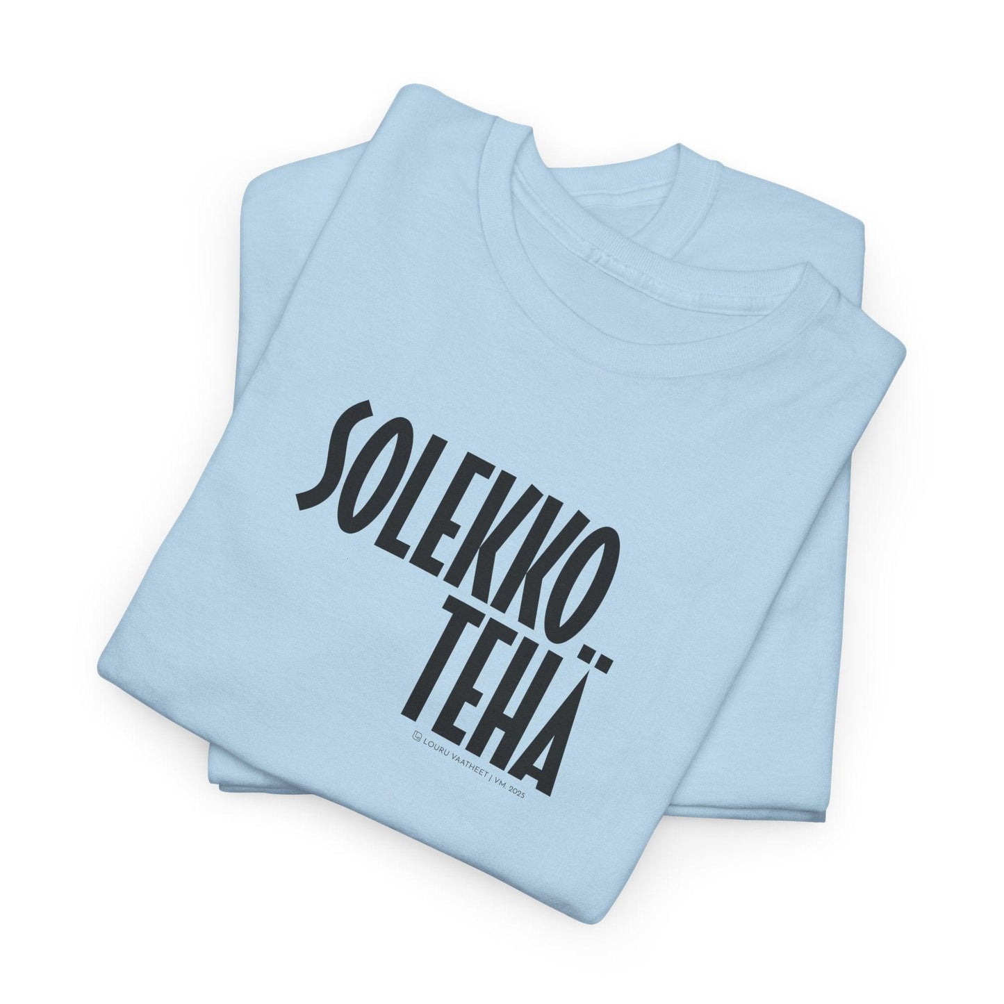 Solekko tehä t-paita, musta teksti | 100% puuvillaa, unisex - Lourun verkkokauppa