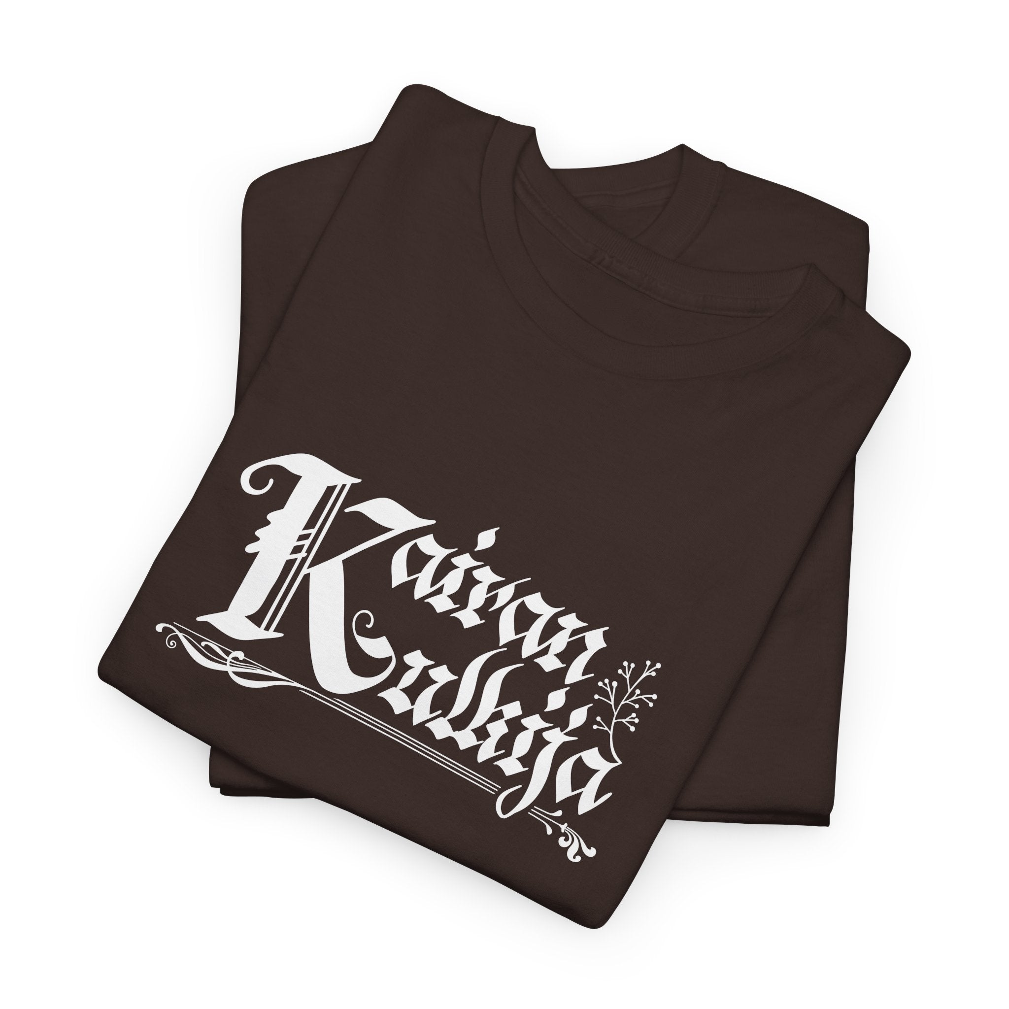 Kairan Kulkija T-paita – 100% puuvillainen paita retkeilyyn ja vapaa-aikaan | valkoinen teksti | unisex