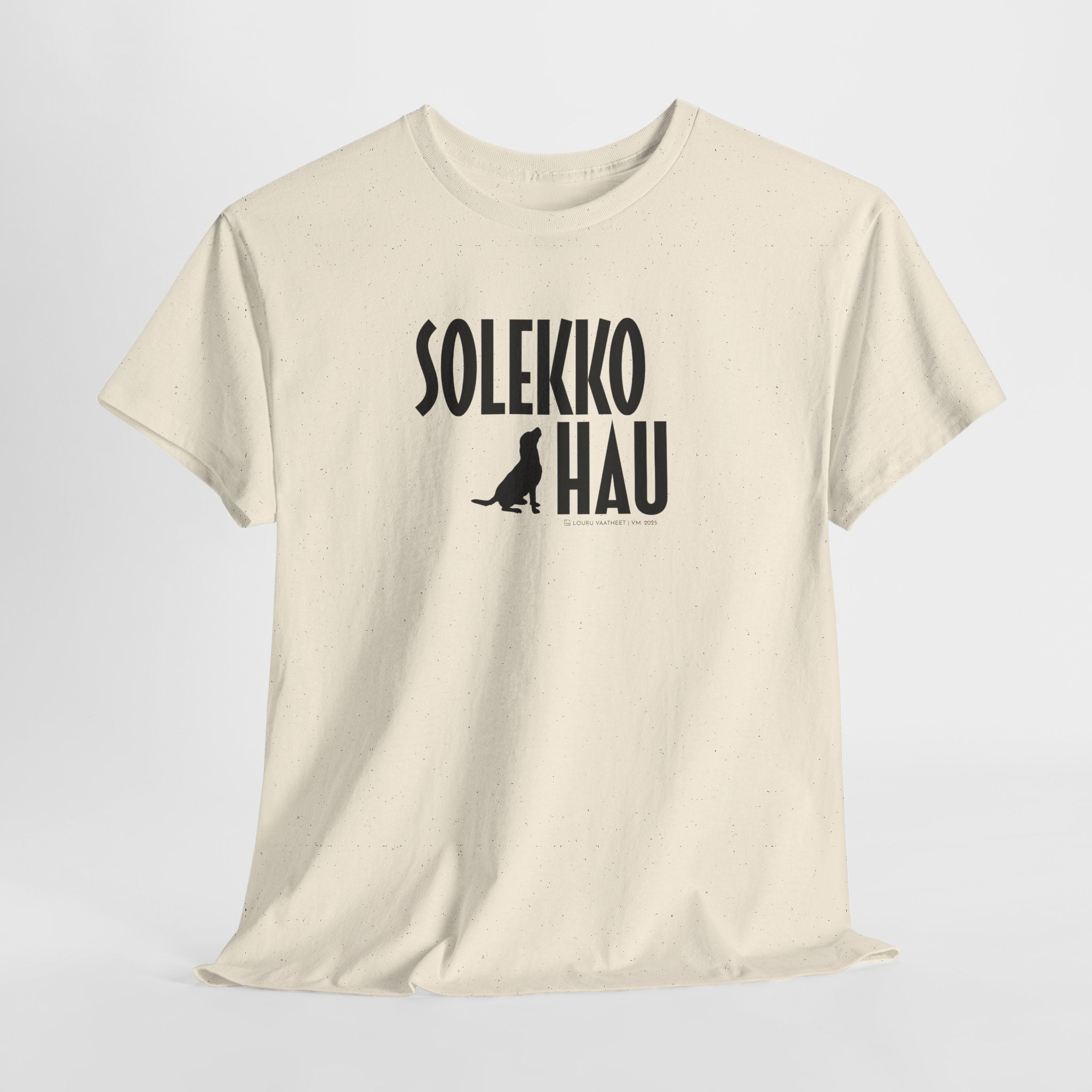 Solekko Hau t-paita, musta teksti | 100% puuvillaa, unisex