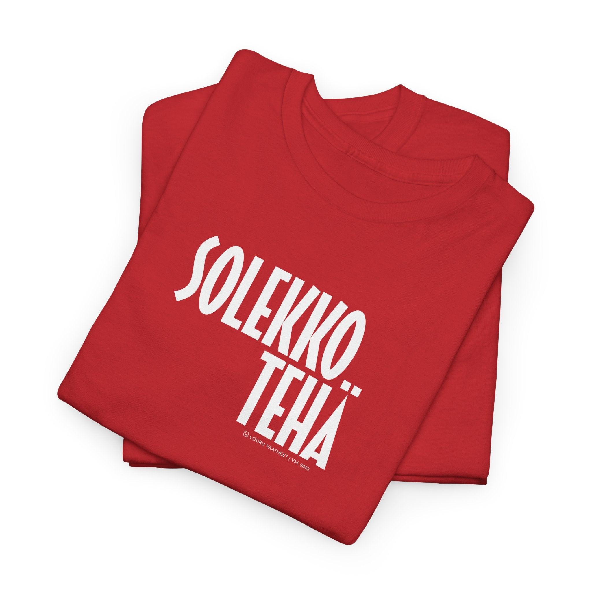 Solekko tehä t-paita, valkoinen teksti | 100% puuvillaa, unisex - Lourun verkkokauppa