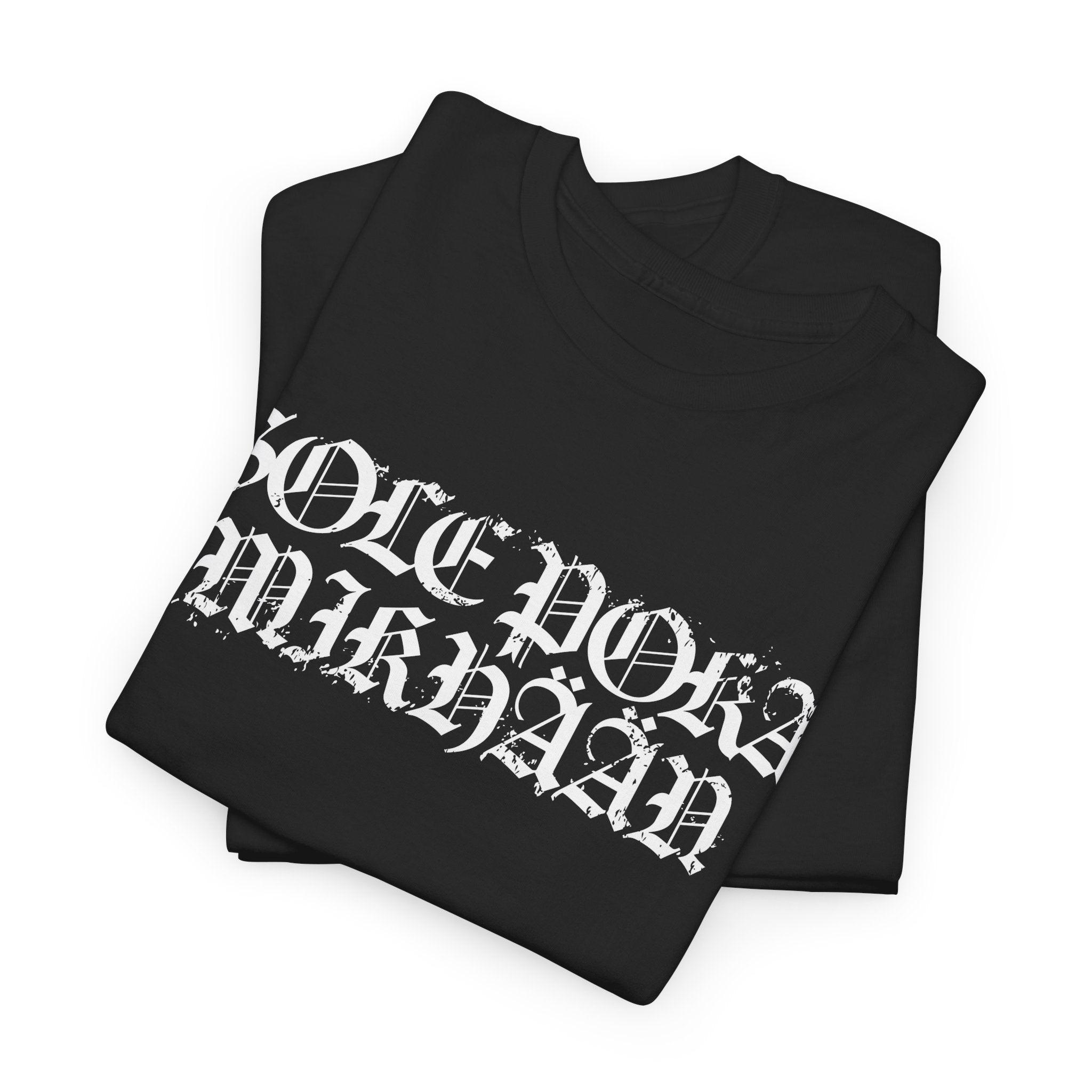 Sole Poka Mikhään t-paita, rouhea valkoinen teksti | 100% puuvillaa, unisex - Lourun verkkokauppa