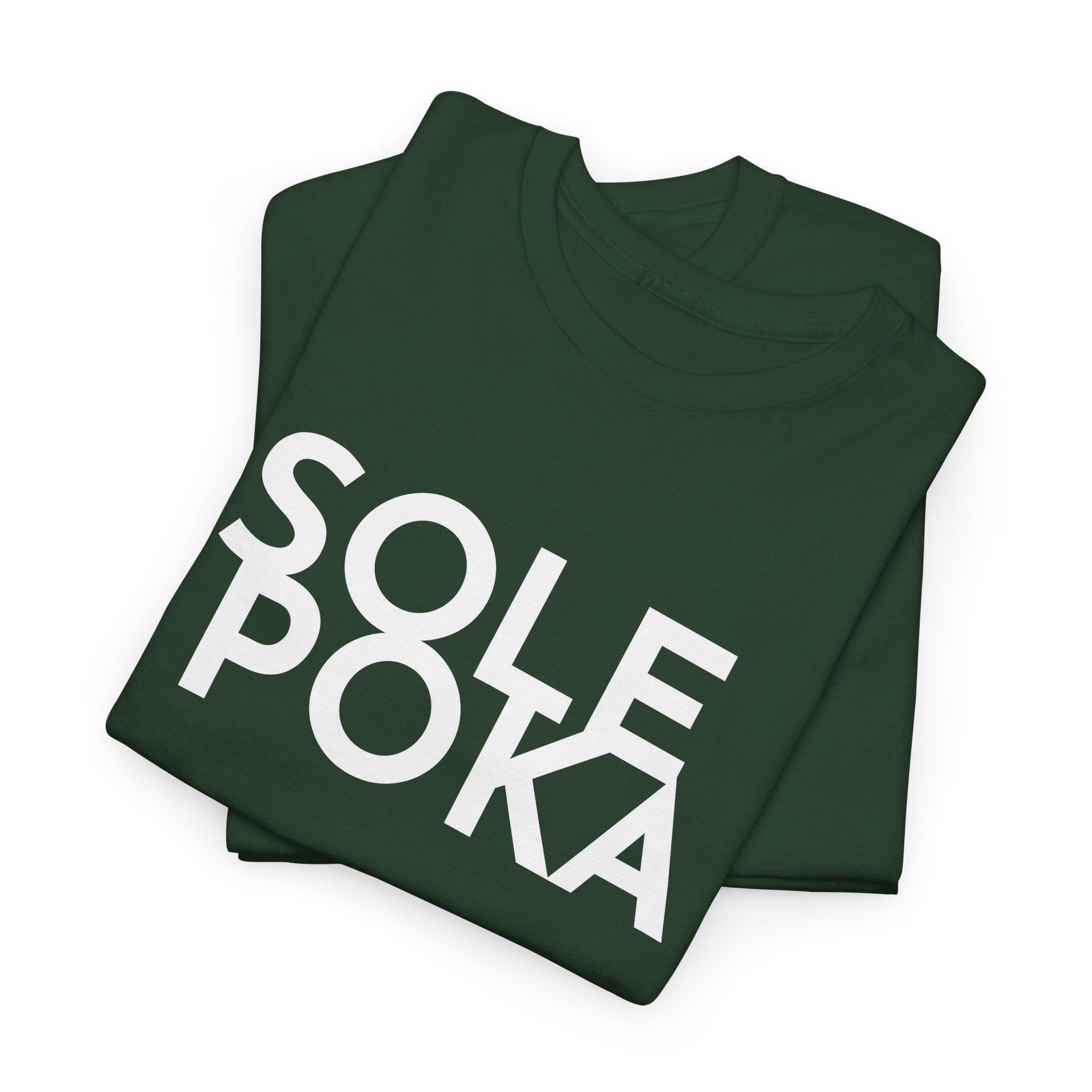 Sole Poka t-paita, valkoinen teksti | 100% puuvillaa, unisex - Lourun verkkokauppa