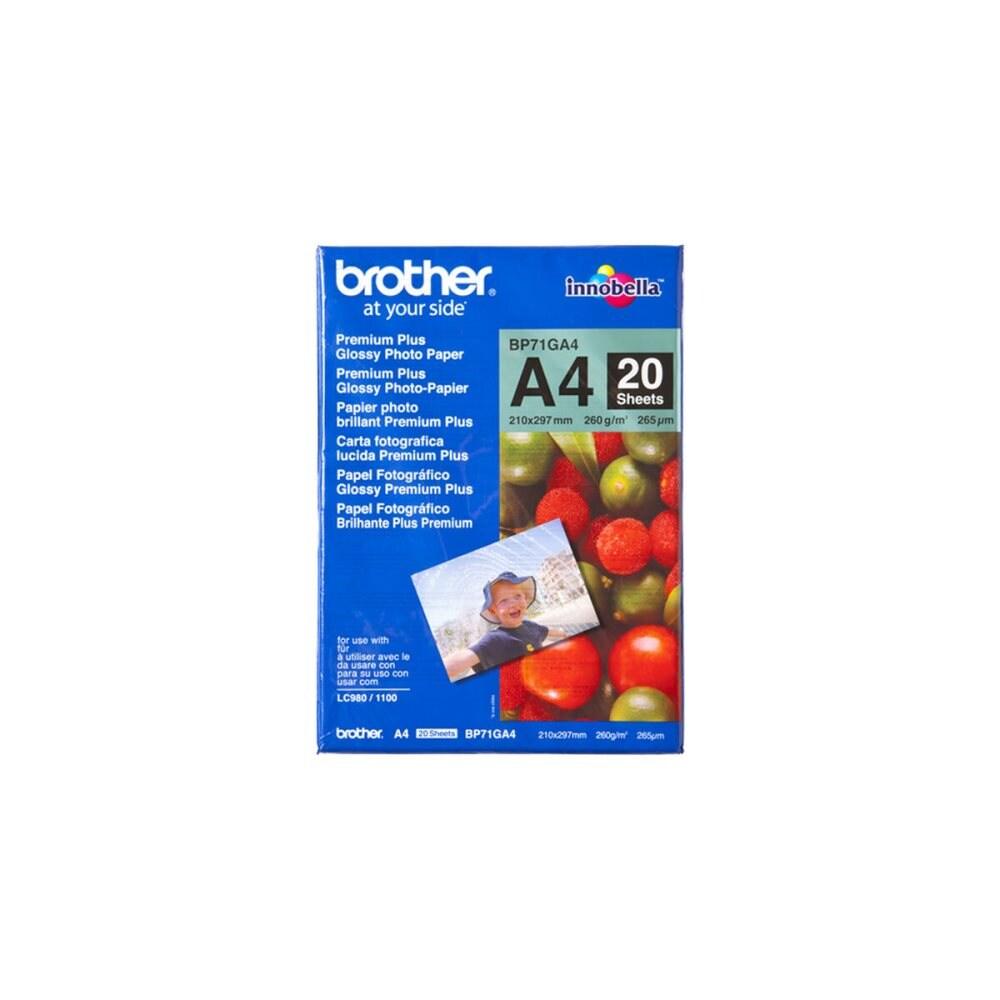 Brother A4 Glossy Paper, 260 g/m², 20 arkkia - Lourun verkkokauppa