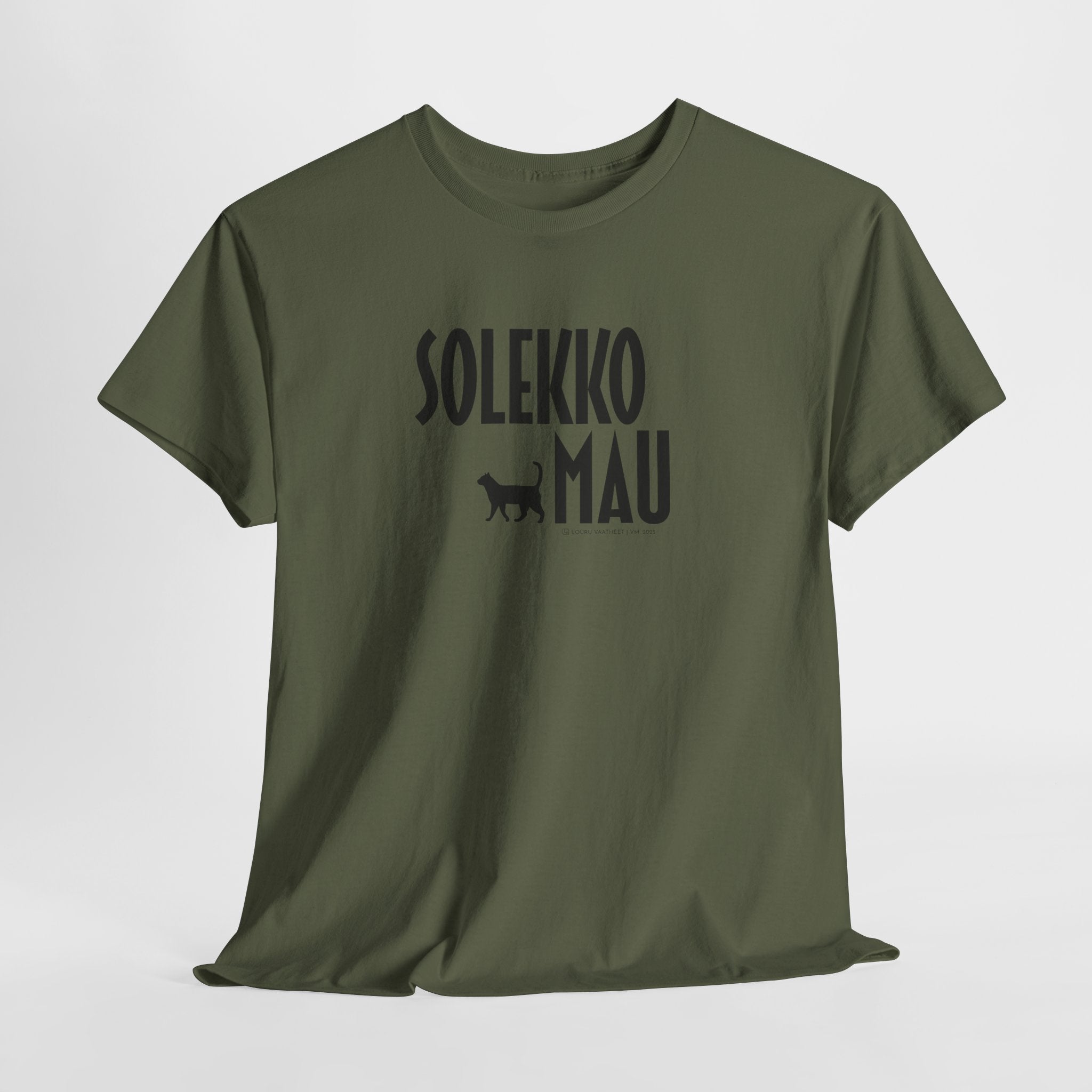 Solekko Mau t-paita, musta teksti | 100% puuvillaa, unisex