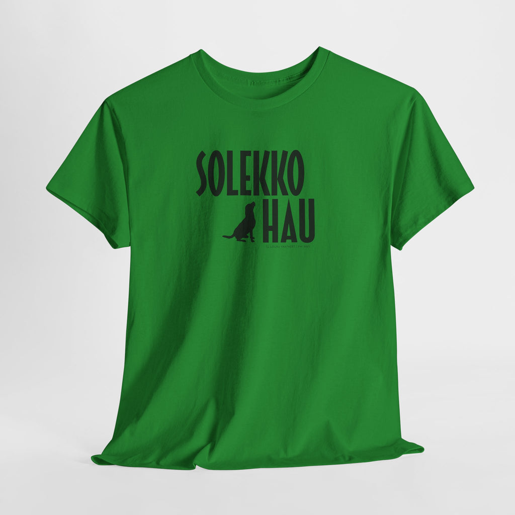 Solekko Hau t-paita, musta teksti | 100% puuvillaa, unisex