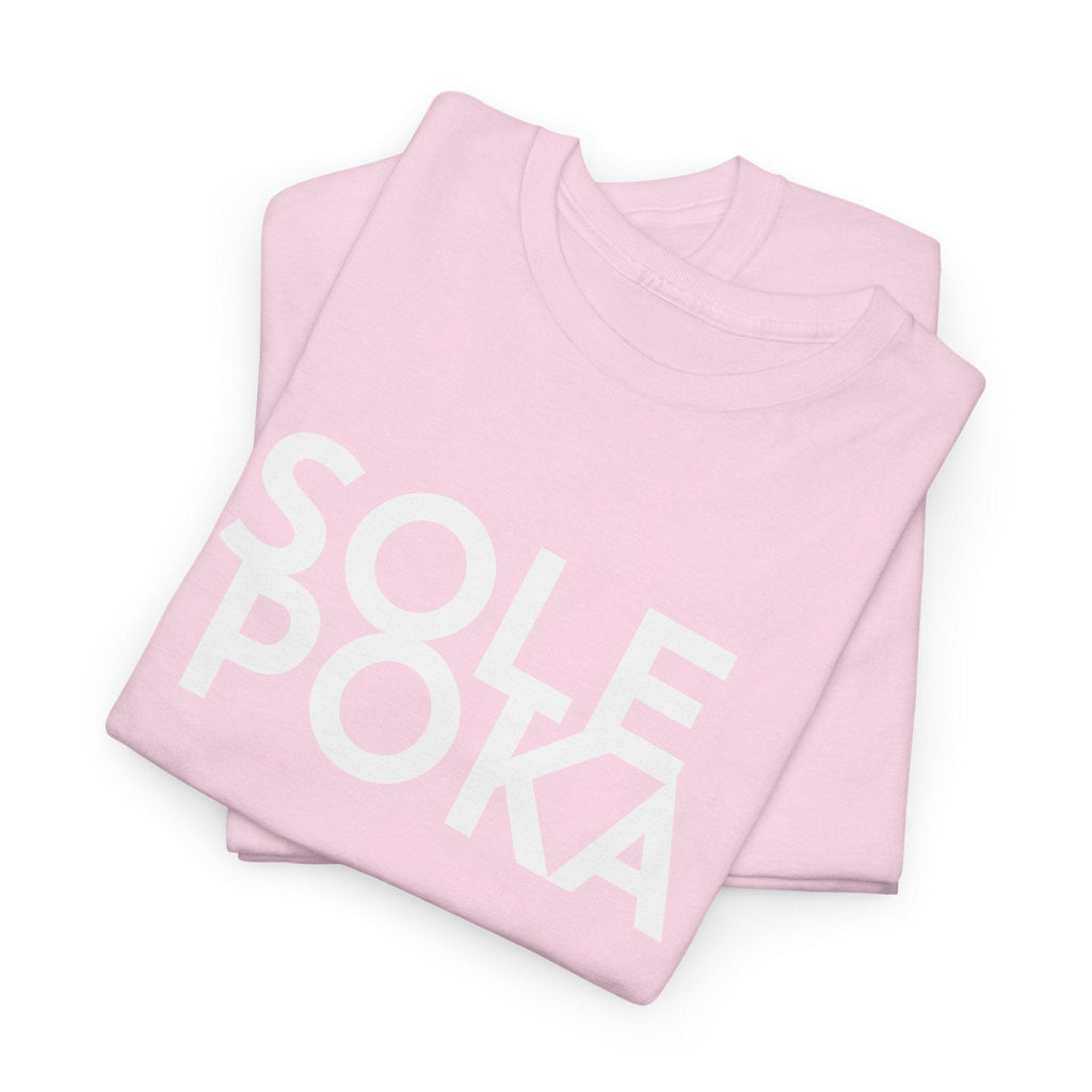 Sole Poka t-paita, valkoinen teksti | 100% puuvillaa, unisex - Lourun verkkokauppa