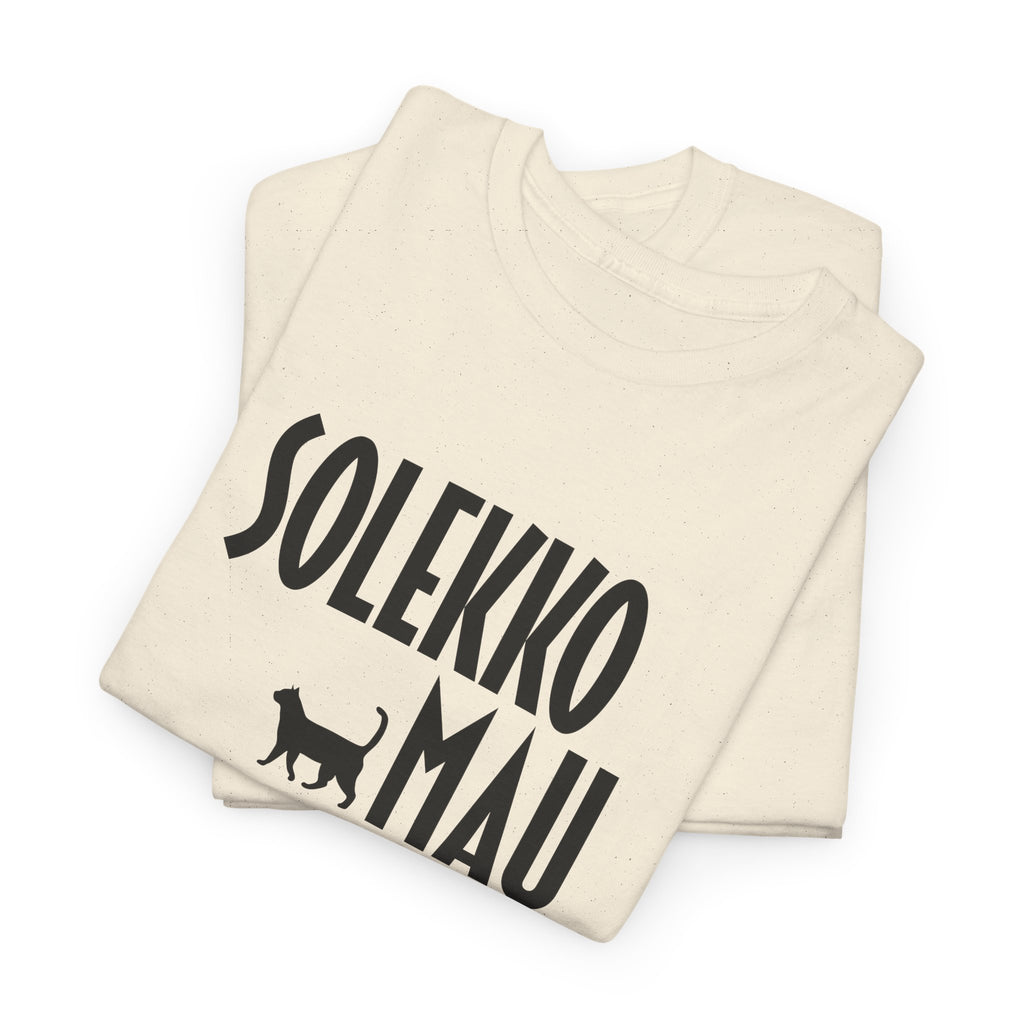 Solekko Mau t-paita, musta teksti | 100% puuvillaa, unisex