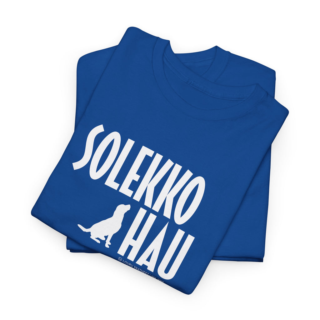 Solekko Hau t-paita, valkoinen teksti | 100% puuvillaa, unisex