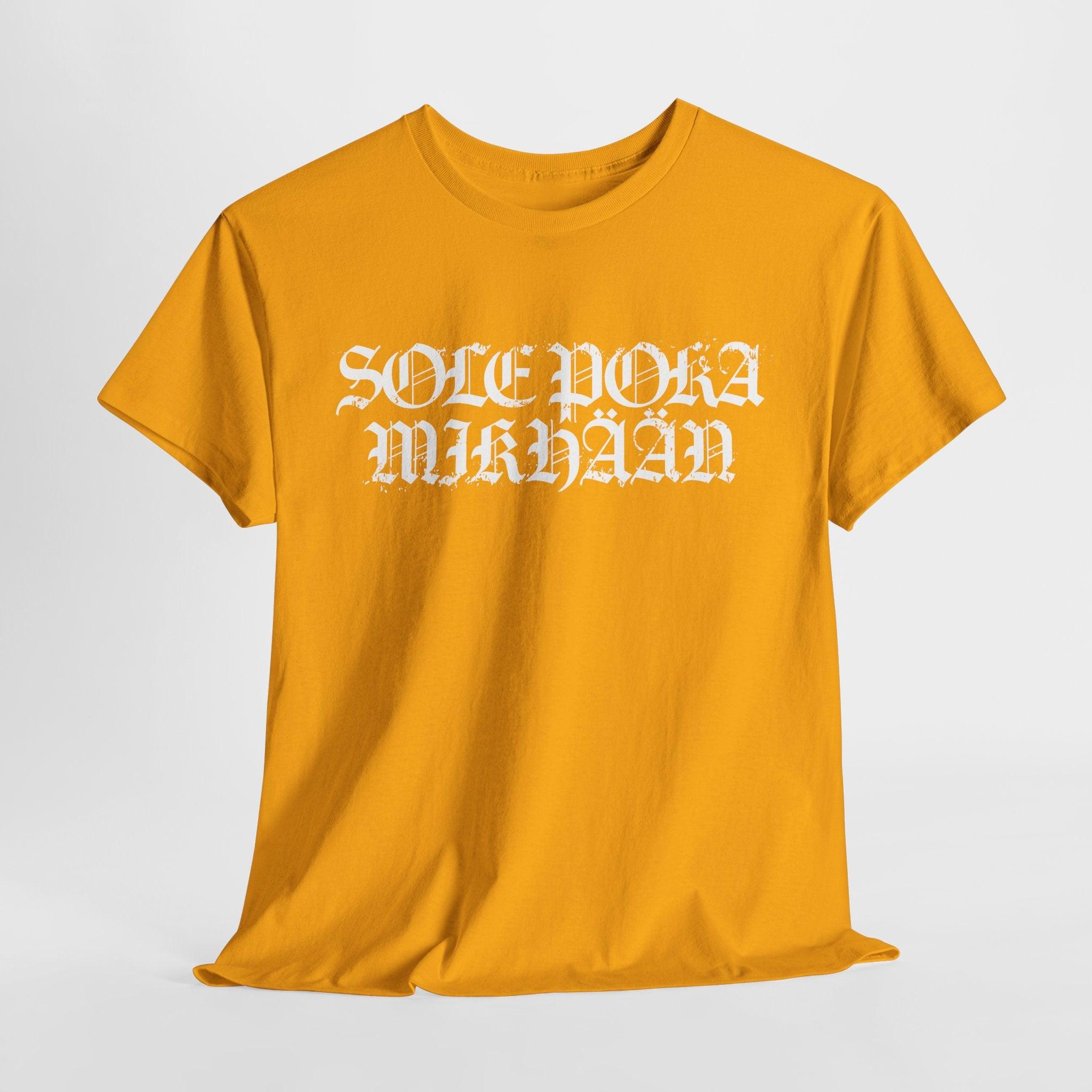 Sole Poka Mikhään t-paita, rouhea valkoinen teksti | 100% puuvillaa, unisex - Lourun verkkokauppa