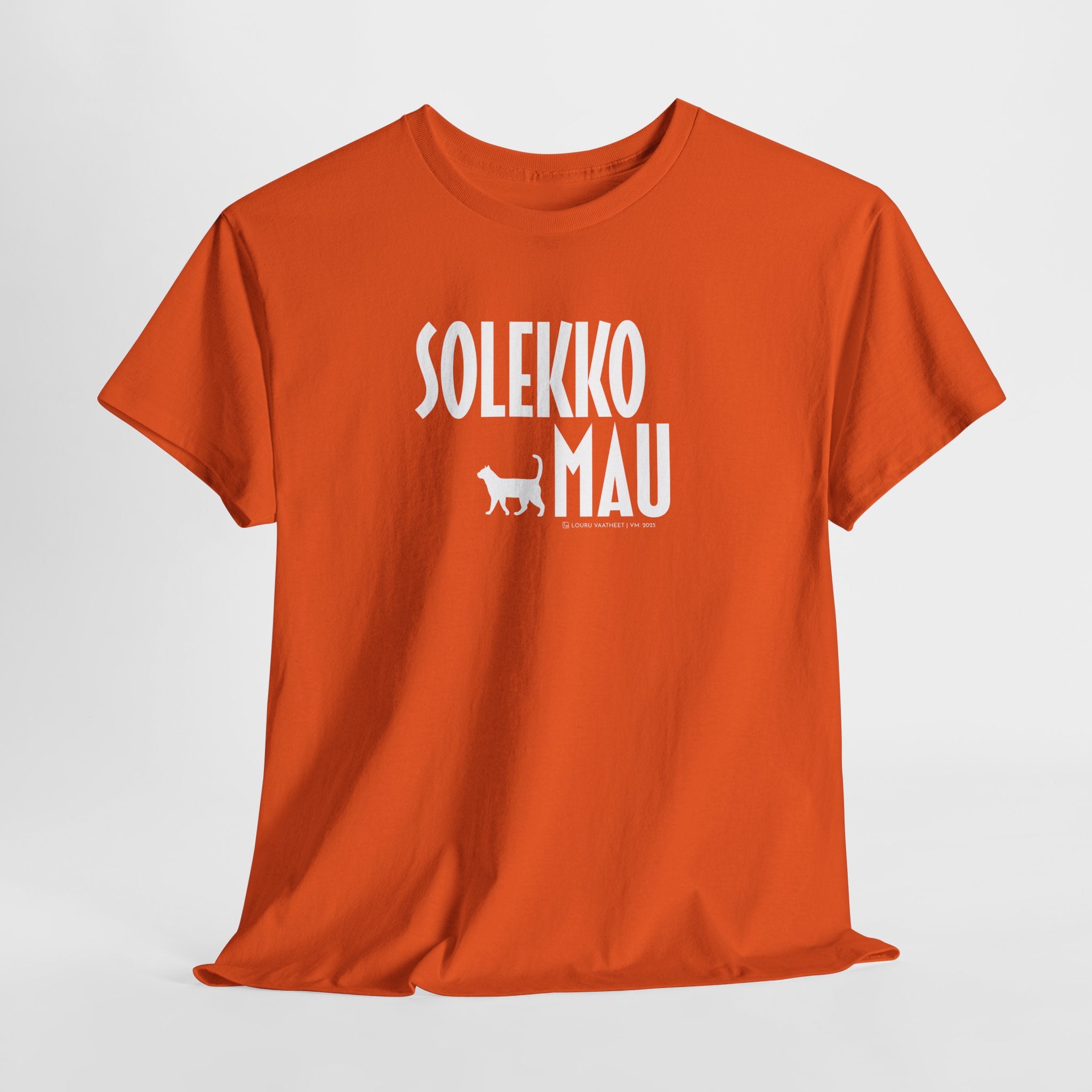 Solekko Mau t-paita, valkoinen teksti | 100% puuvillaa, unisex