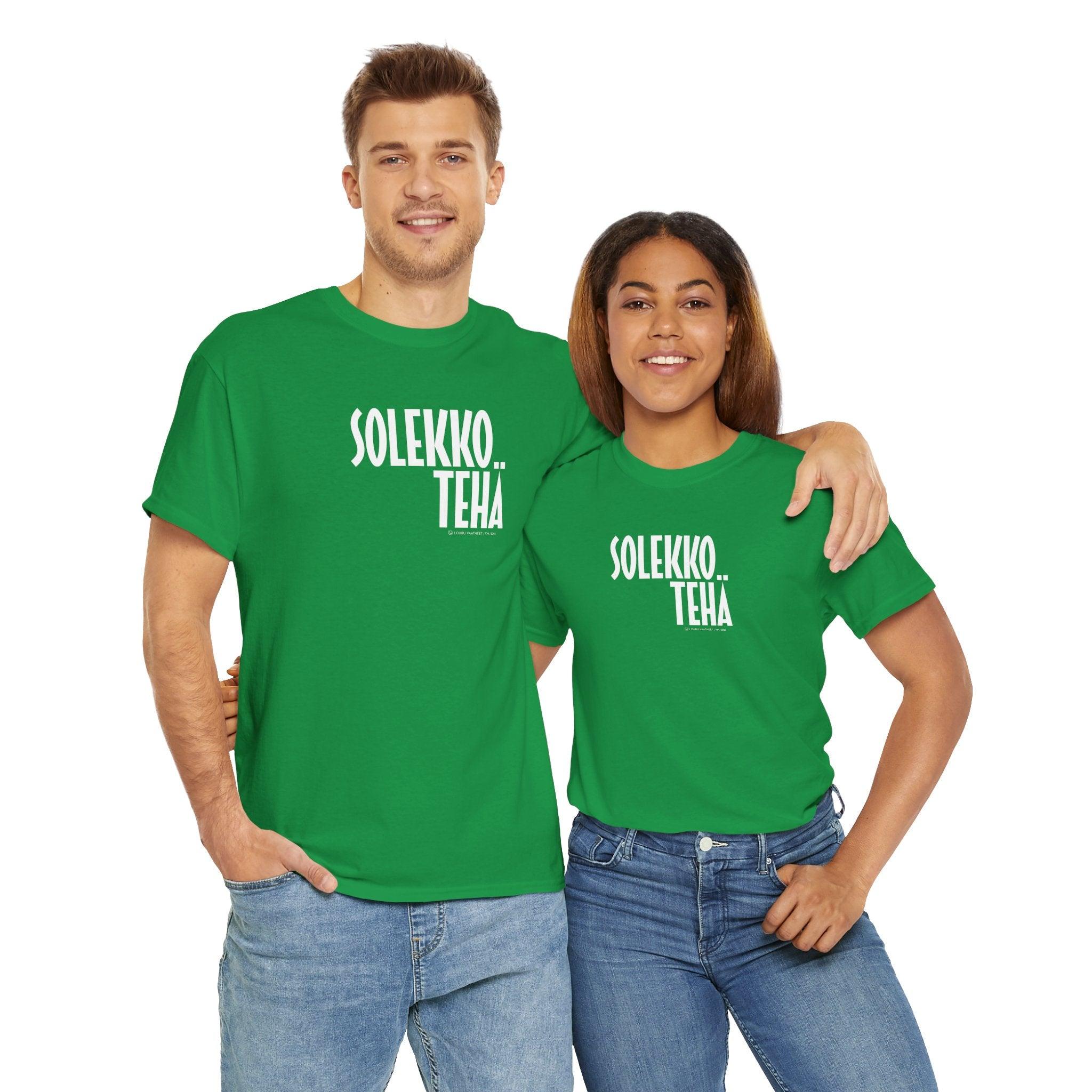 Solekko tehä t-paita, valkoinen teksti | 100% puuvillaa, unisex - Lourun verkkokauppa