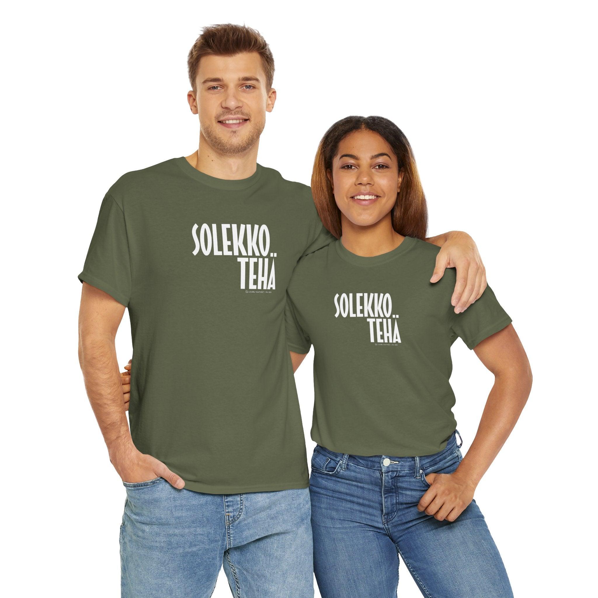 Solekko tehä t-paita, valkoinen teksti | 100% puuvillaa, unisex - Lourun verkkokauppa