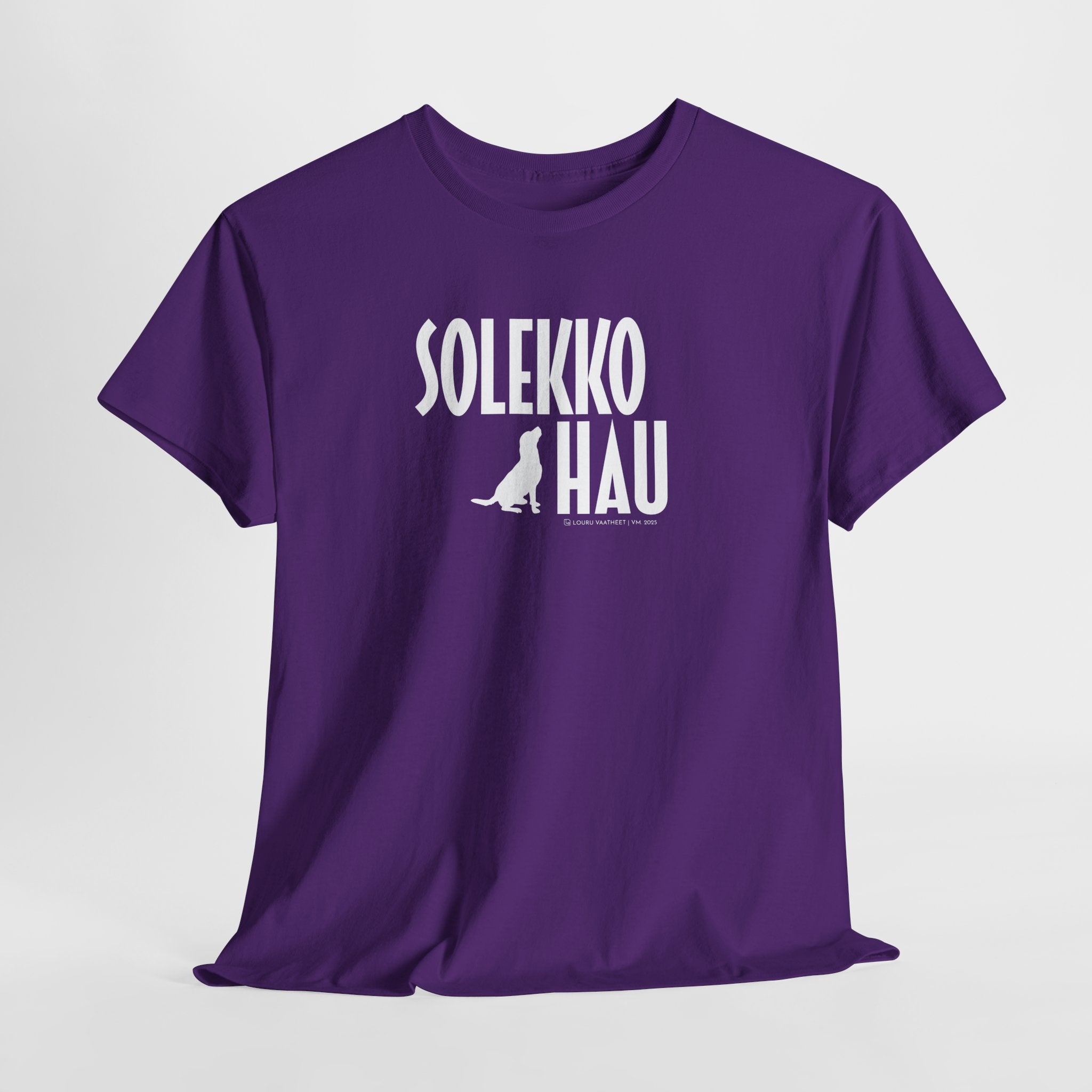 Solekko Hau t-paita, valkoinen teksti | 100% puuvillaa, unisex