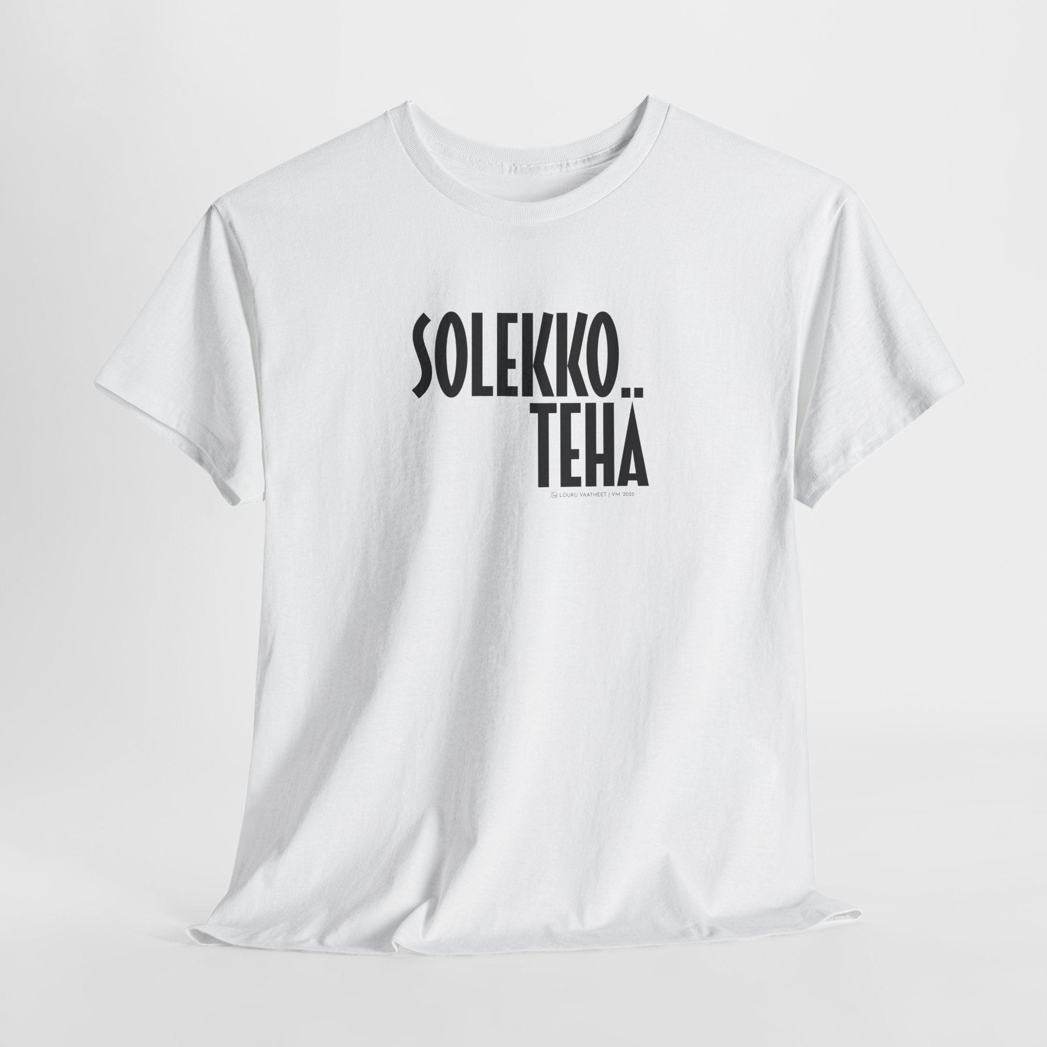 Solekko tehä t-paita, musta teksti | 100% puuvillaa, unisex - Lourun verkkokauppa