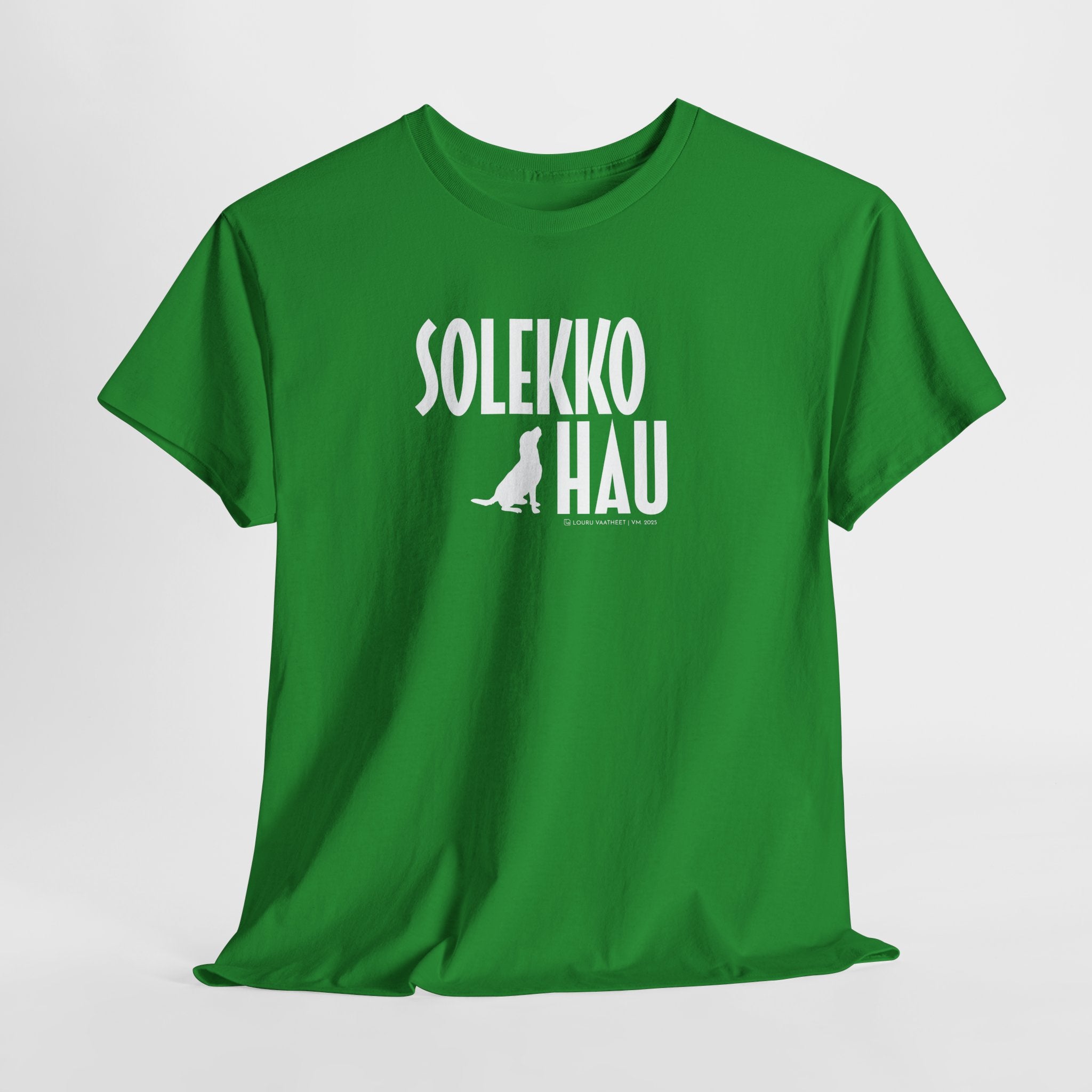 Solekko Hau t-paita, valkoinen teksti | 100% puuvillaa, unisex