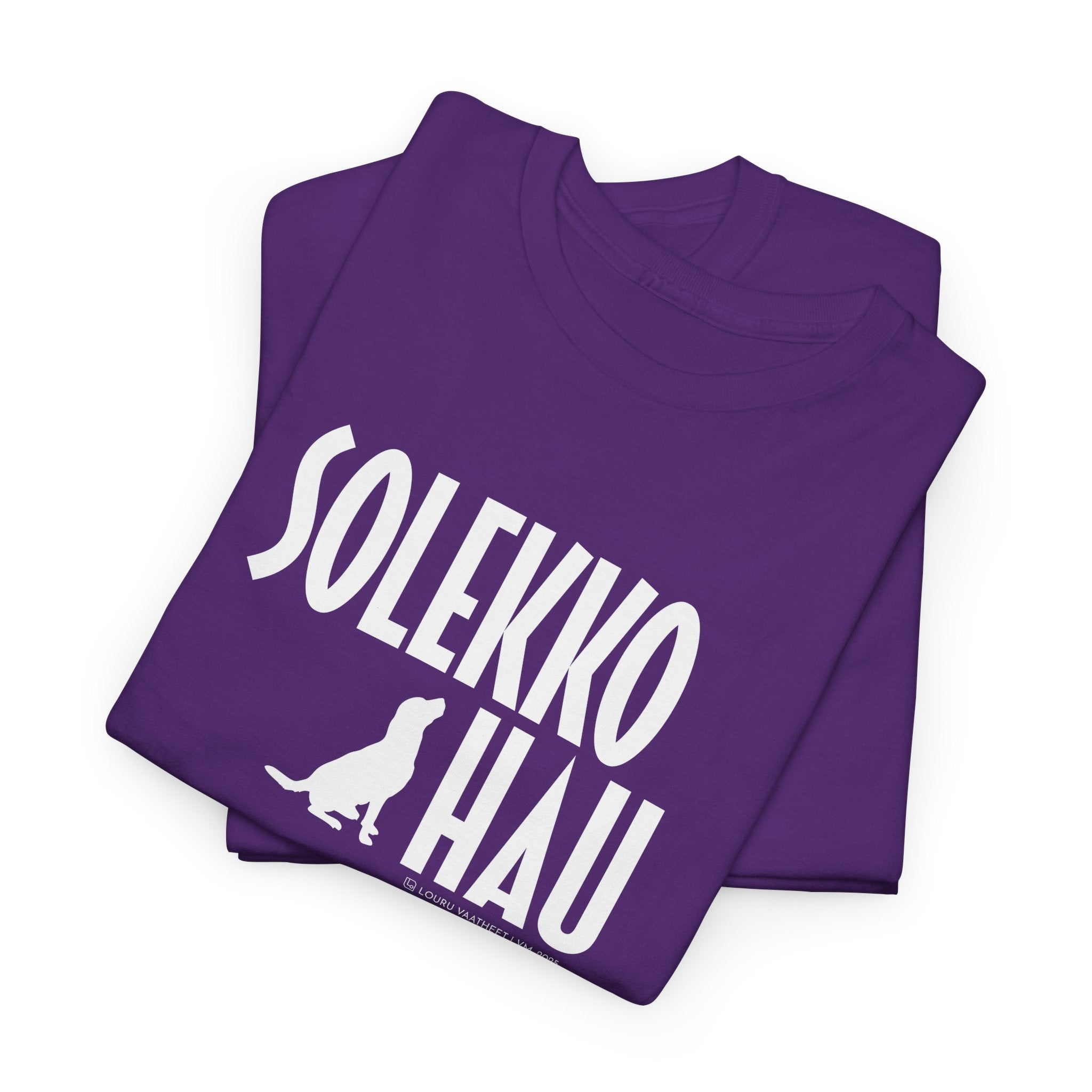 Solekko Hau t-paita, valkoinen teksti | 100% puuvillaa, unisex