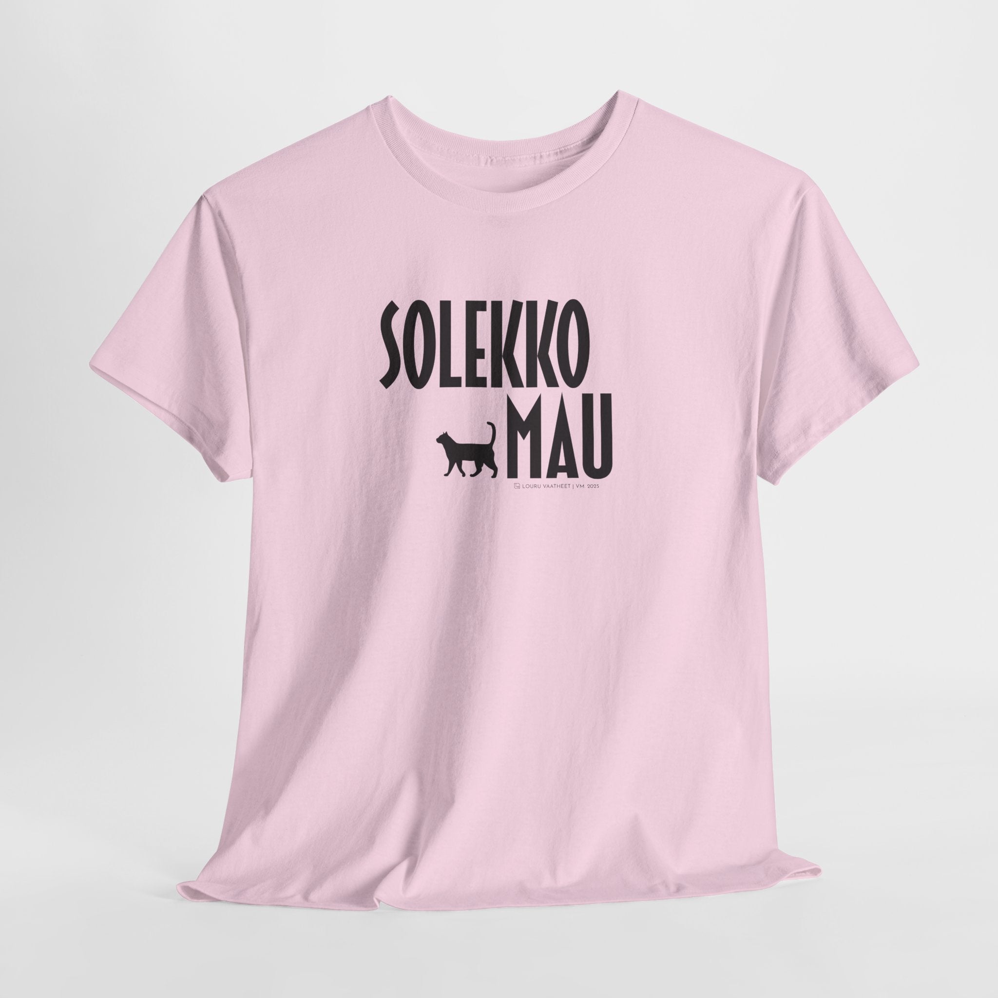Solekko Mau t-paita, musta teksti | 100% puuvillaa, unisex