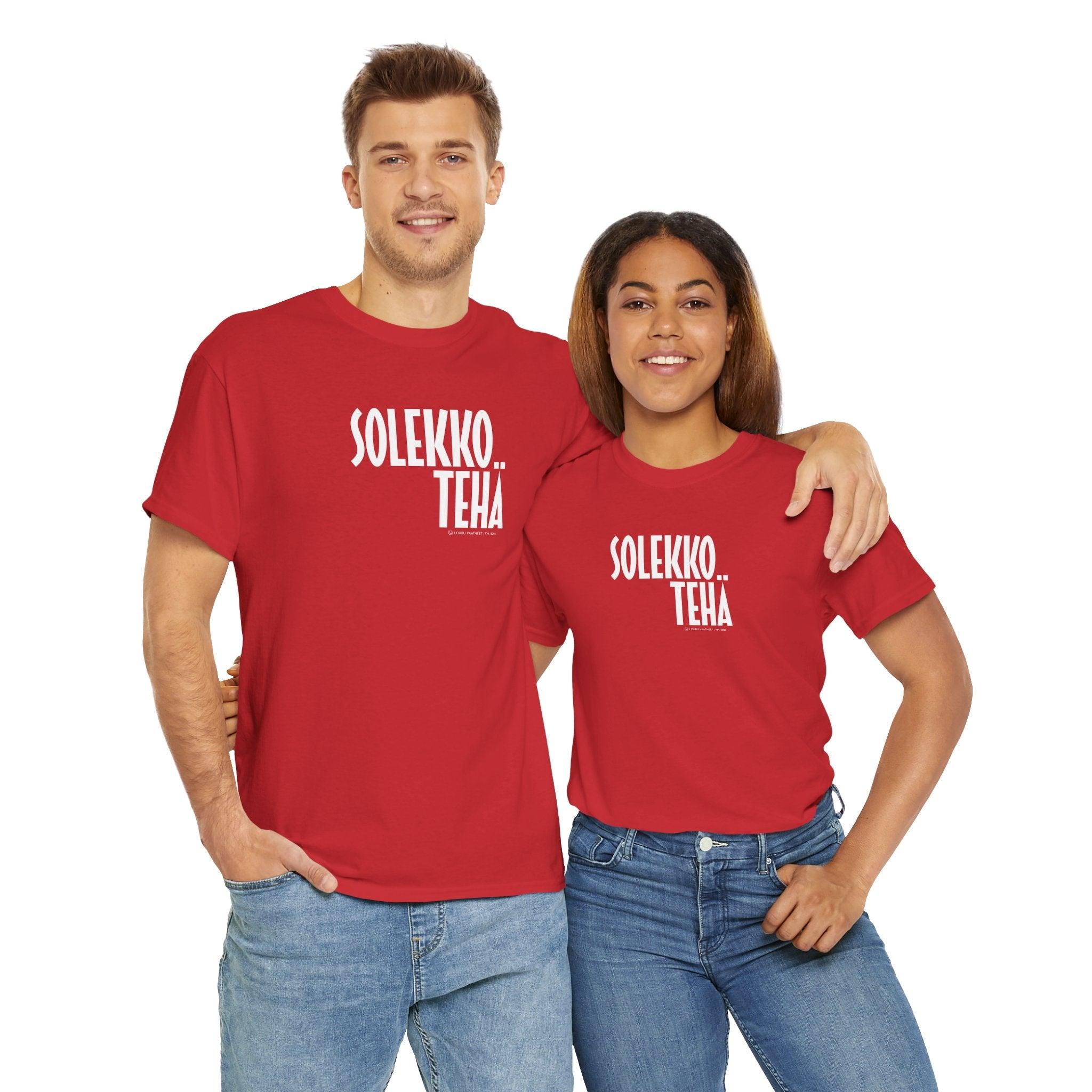 Solekko tehä t-paita, valkoinen teksti | 100% puuvillaa, unisex - Lourun verkkokauppa