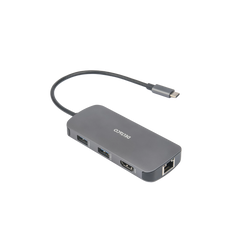 DELTACO USB-C-telakka, 3x USB-A, SD/microSD, RJ45, HDMI, PD 85W - Lourun verkkokauppa