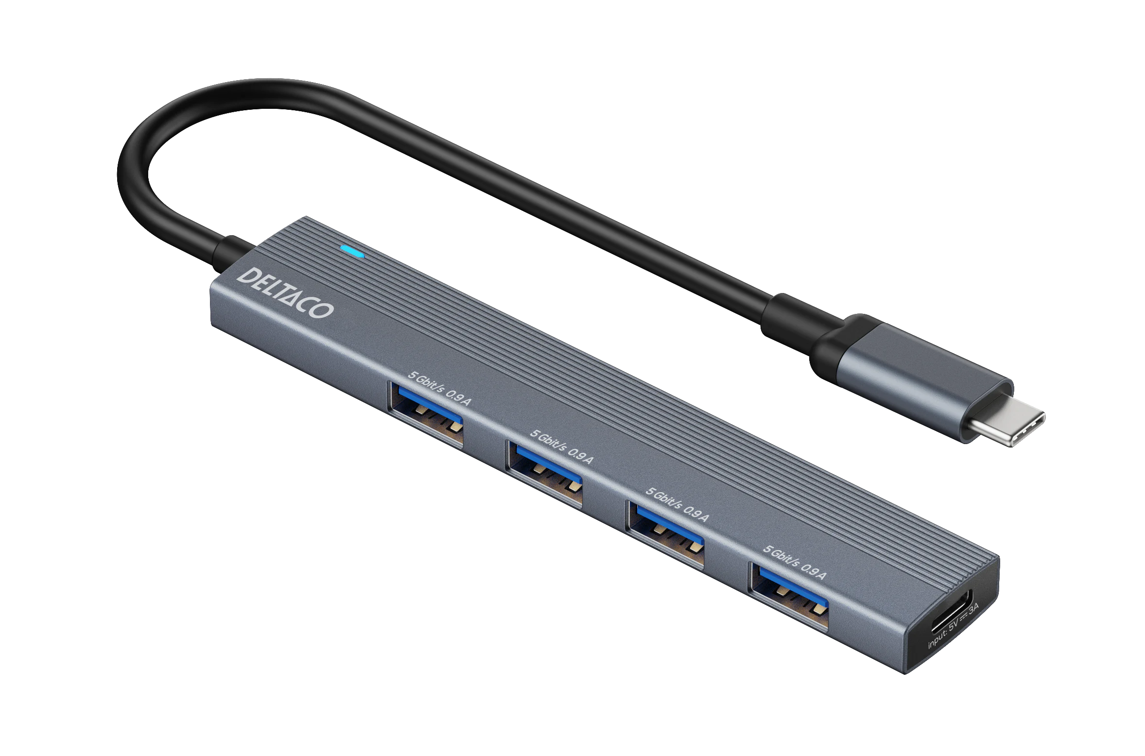 USB-C hub, 5 Gbps, 4x USB-A female