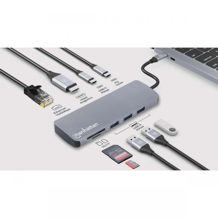 Manhattan SuperSpeed 9-in-1 Multiport hubi USB-C