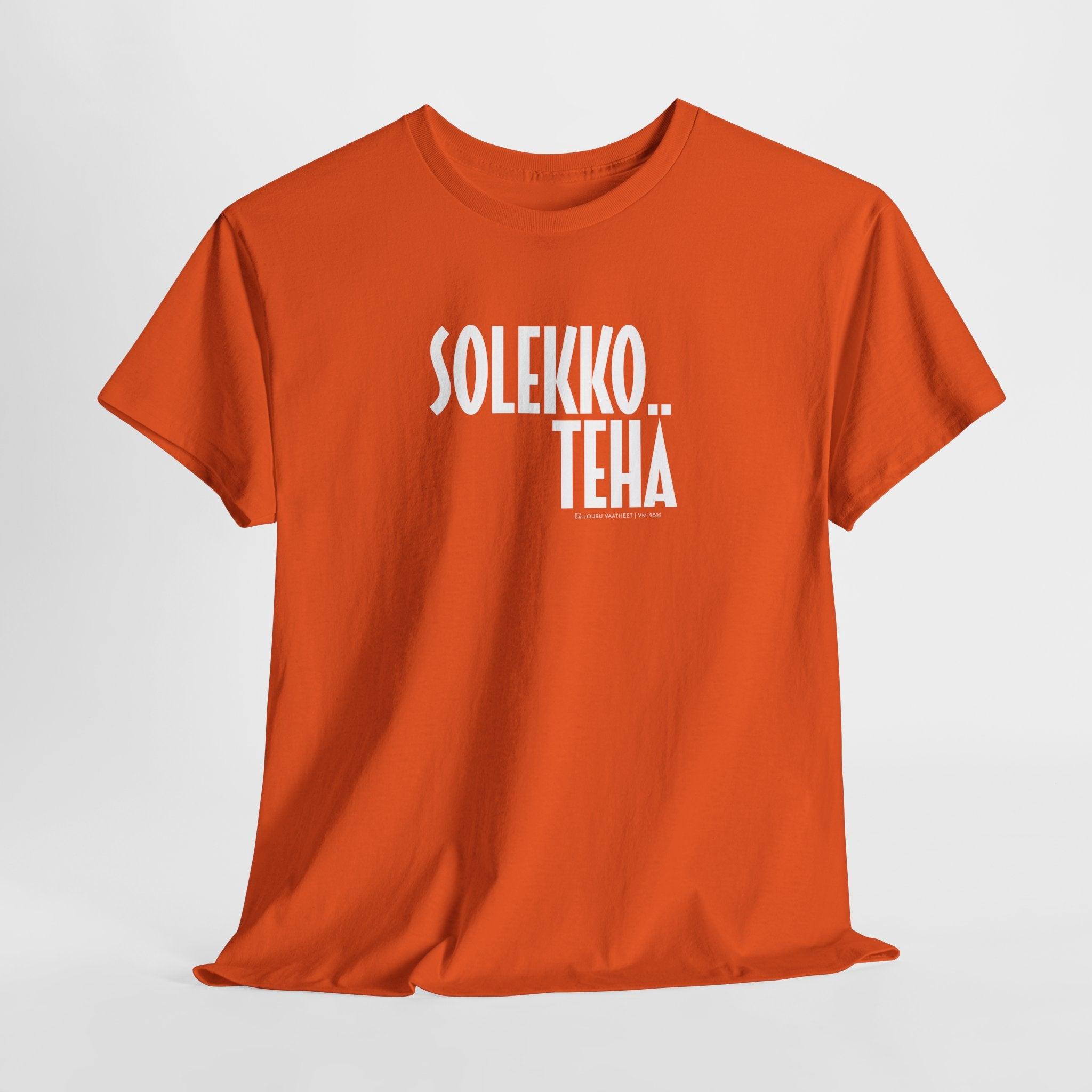 Solekko tehä t-paita, valkoinen teksti | 100% puuvillaa, unisex - Lourun verkkokauppa