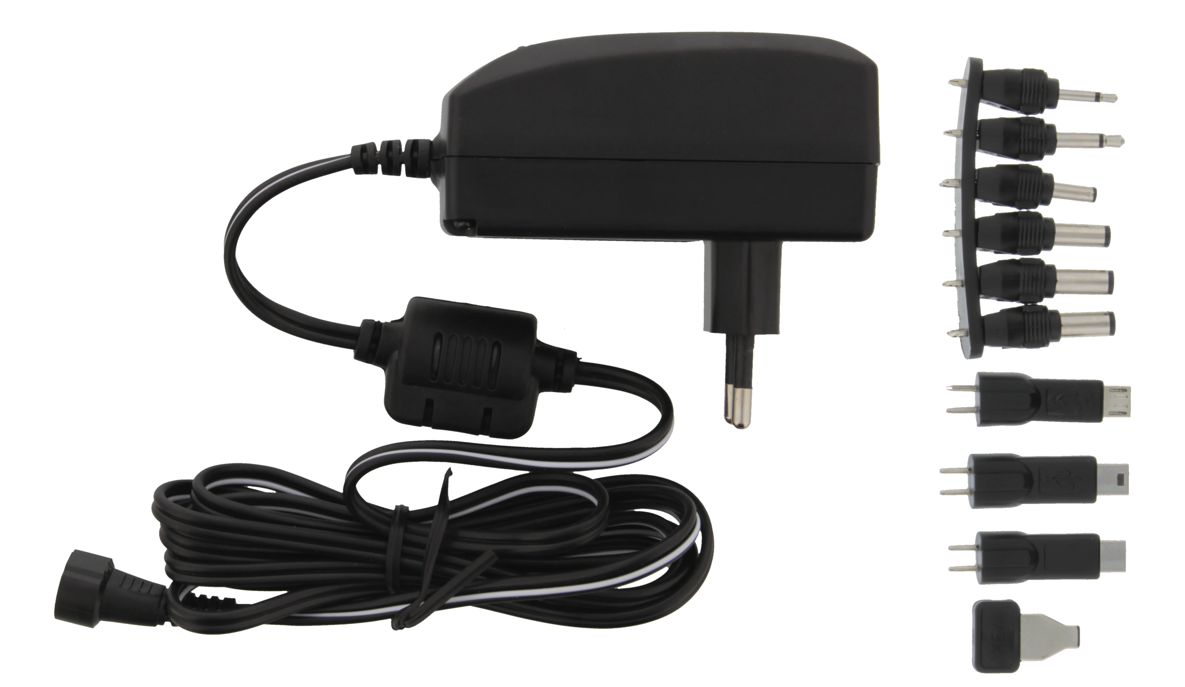 Nordic Quality AC/DC 3-12V, 6.7-27W, 2250mAh virta-adapteri vaihtopäillä