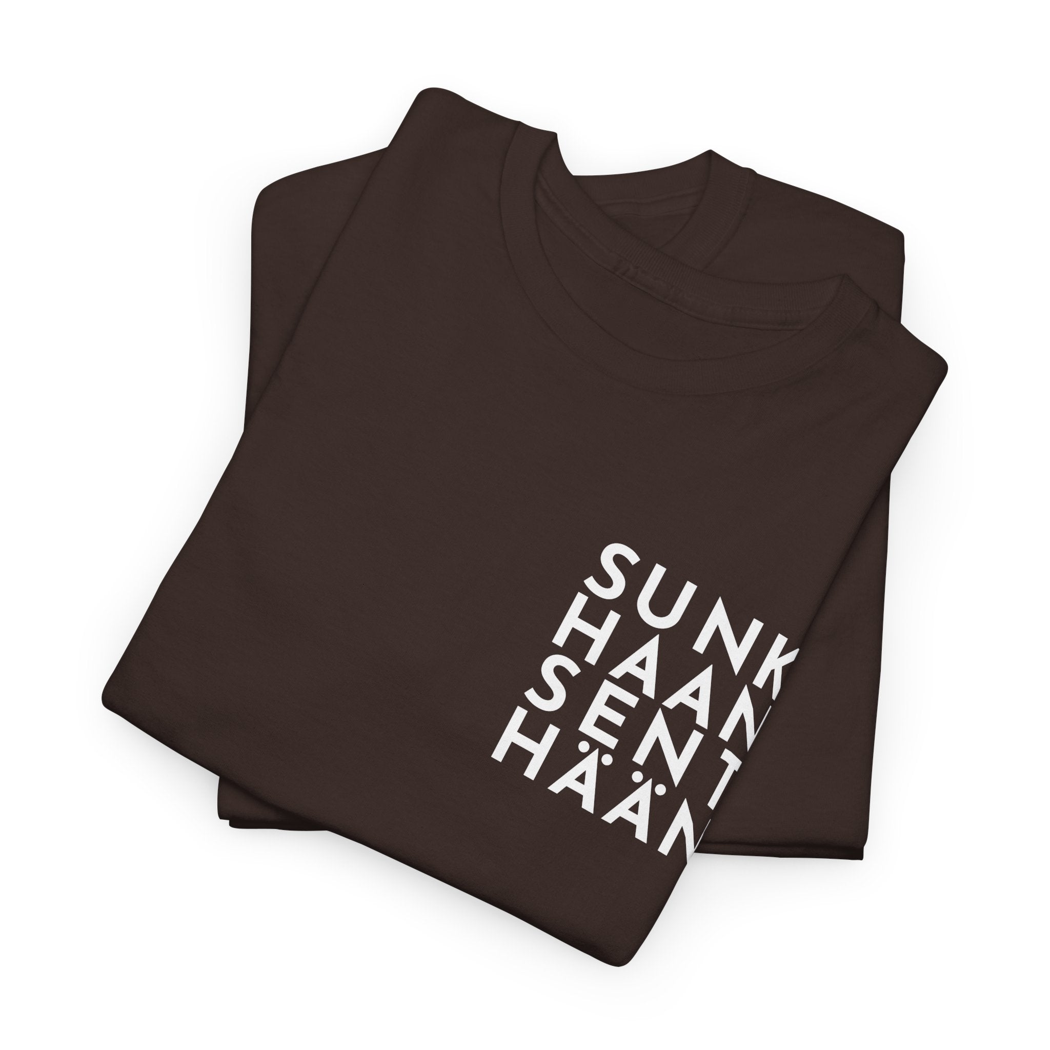 Sunkhaan Senthään t-paita, valkoinen teksti | 100% puuvillaa, unisex