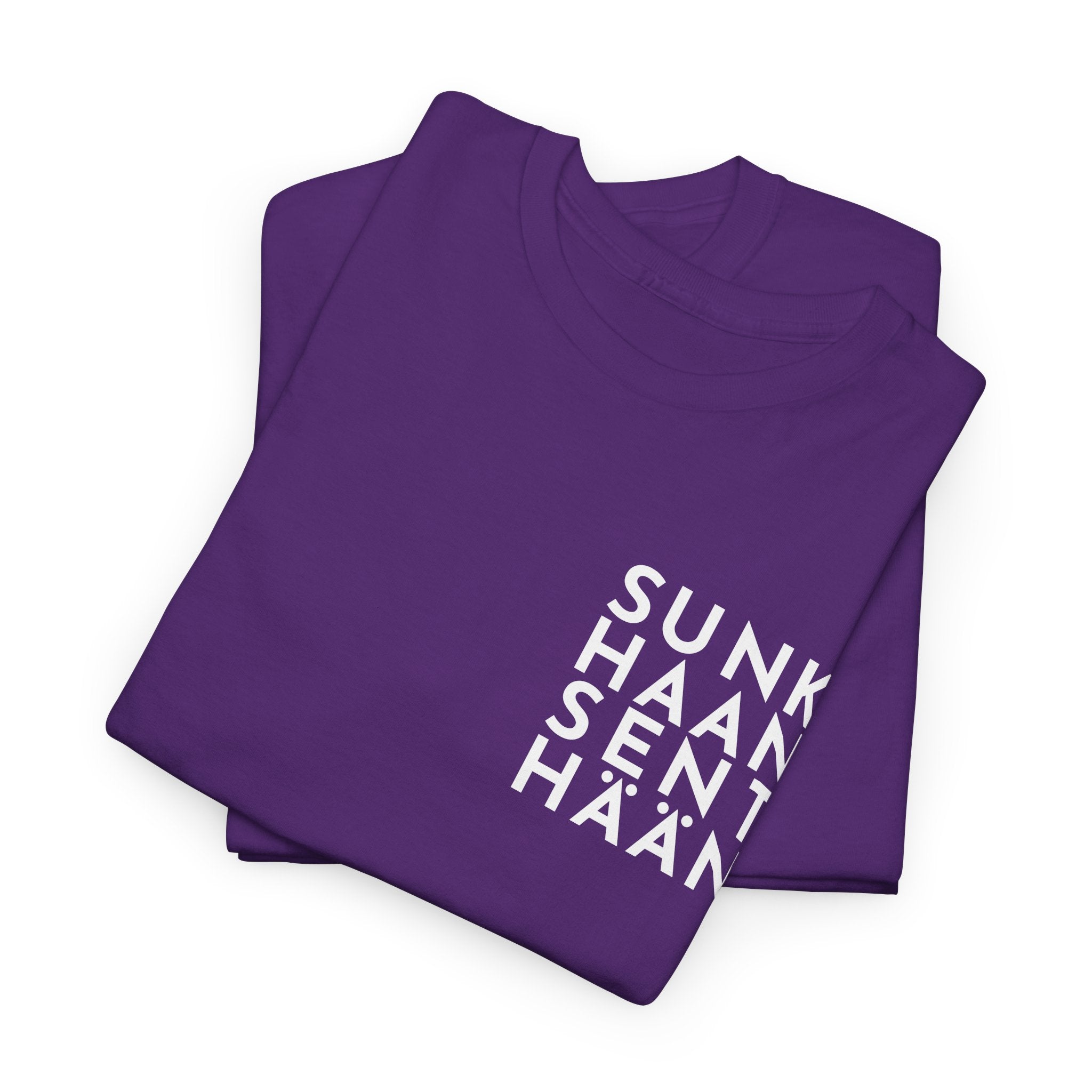 Sunkhaan Senthään t-paita, valkoinen teksti | 100% puuvillaa, unisex