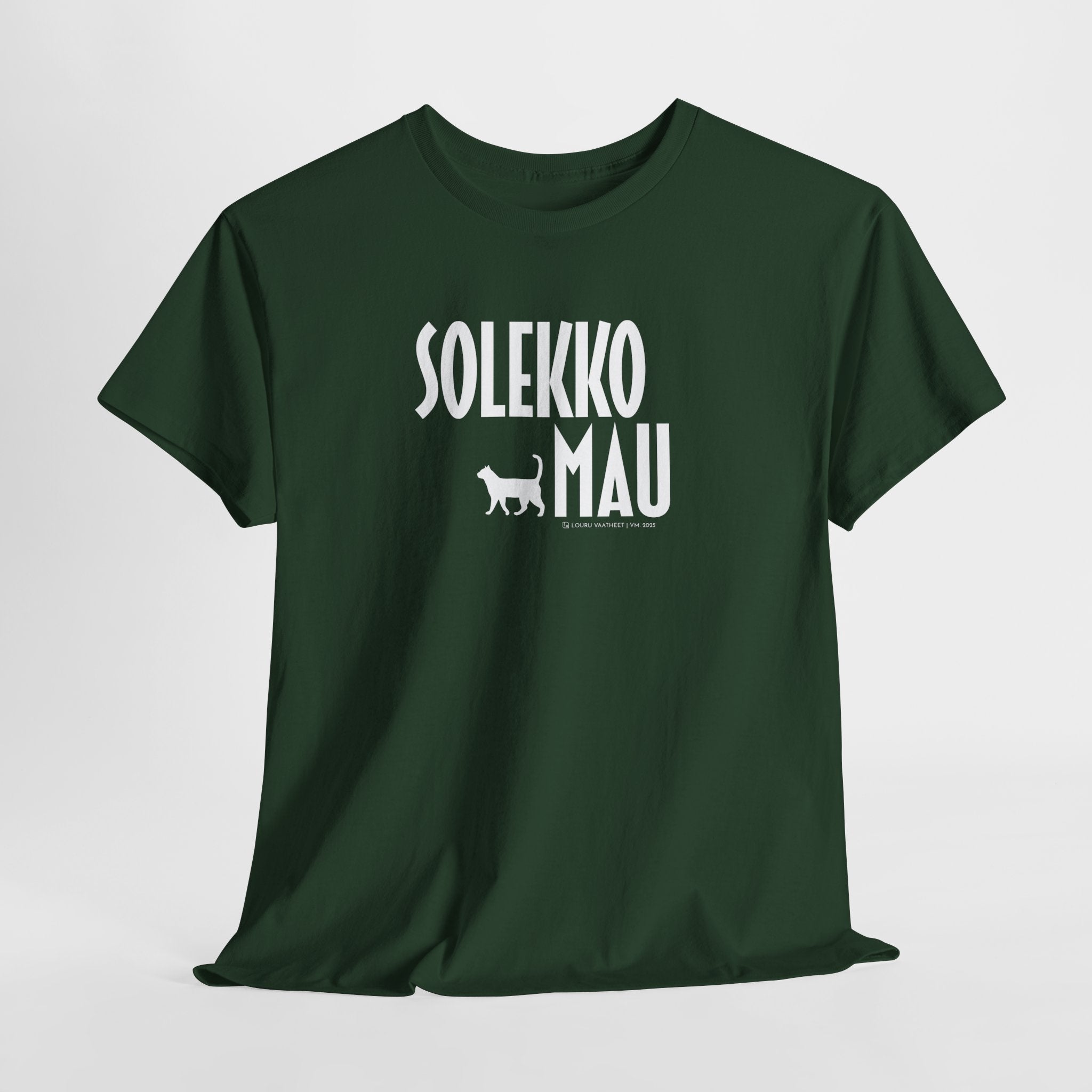 Solekko Mau t-paita, valkoinen teksti | 100% puuvillaa, unisex