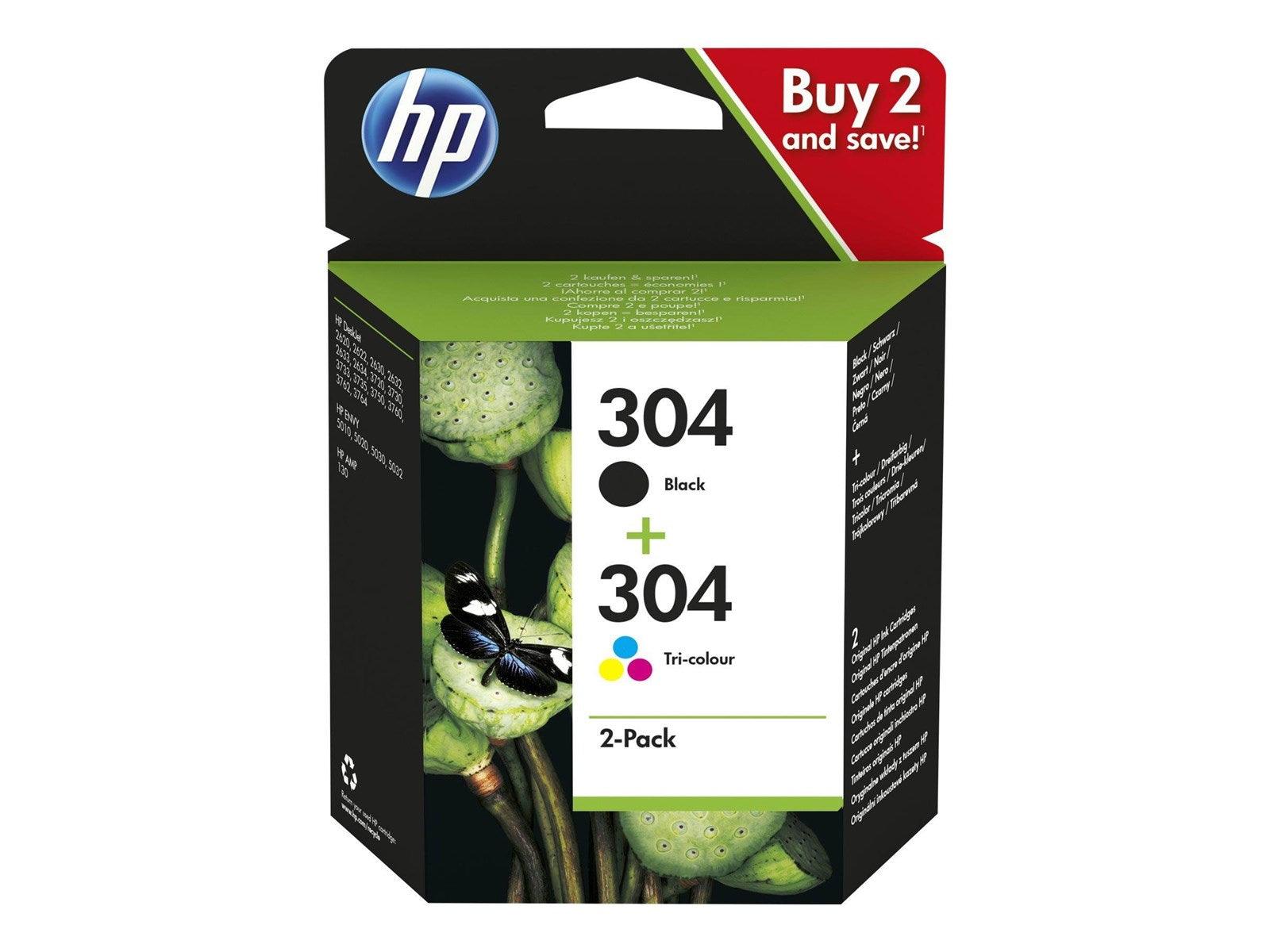 HP 304 musta + 304 kolmiväri tuplapakkaus - Lourun verkkokauppa