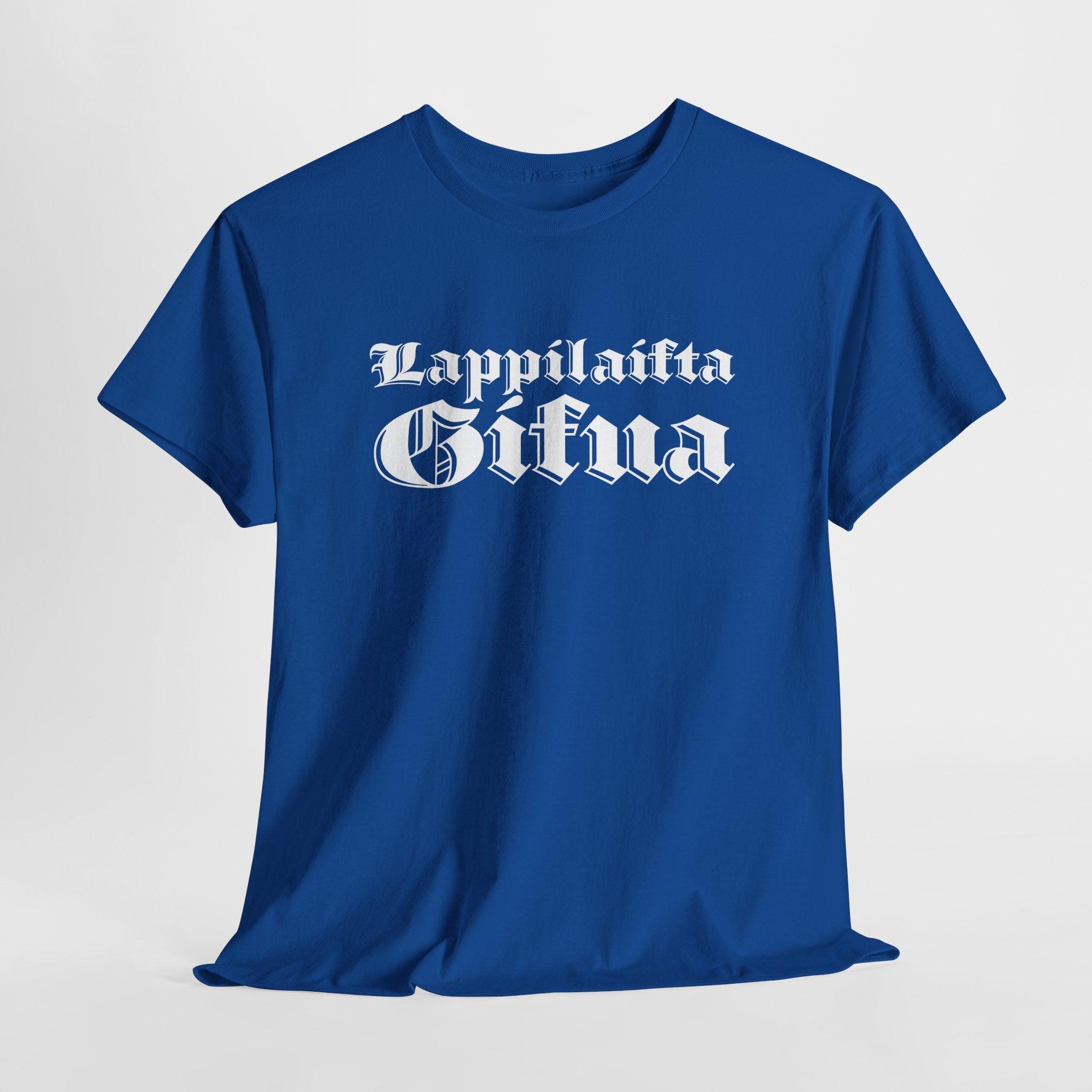 Lappilaista sisua t-paita, valkoinen retro teksti | 100% puuvillaa, unisex - Lourun verkkokauppa