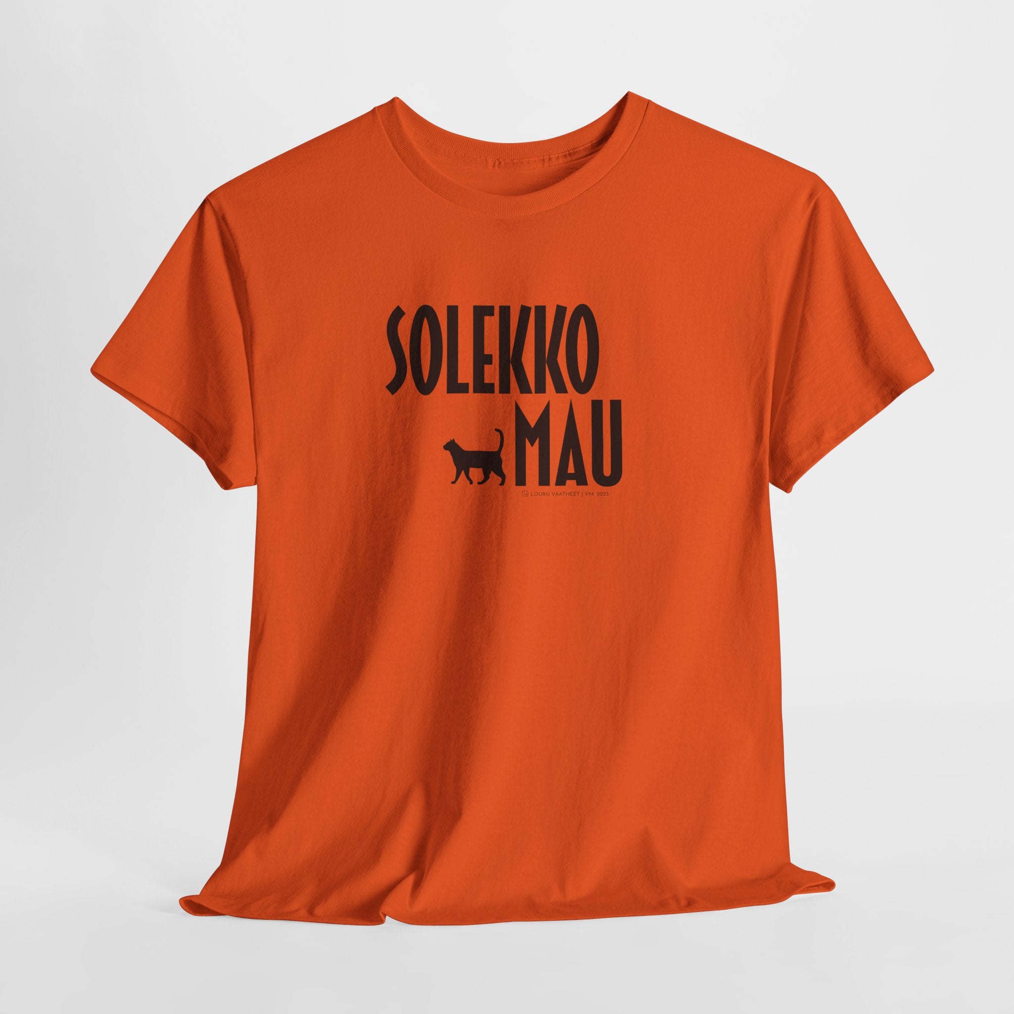 Solekko Mau t-paita, musta teksti | 100% puuvillaa, unisex