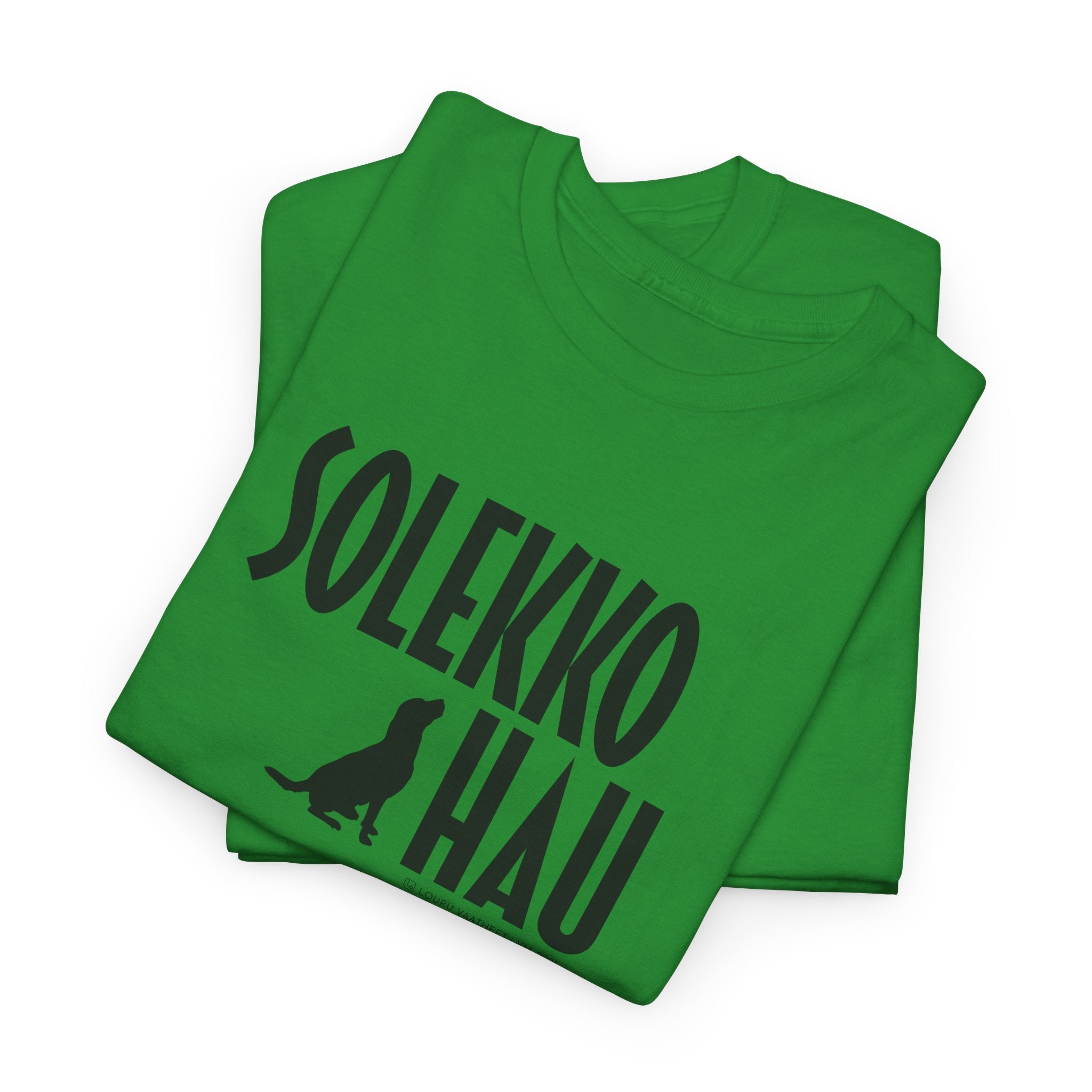 Solekko Hau t-paita, musta teksti | 100% puuvillaa, unisex