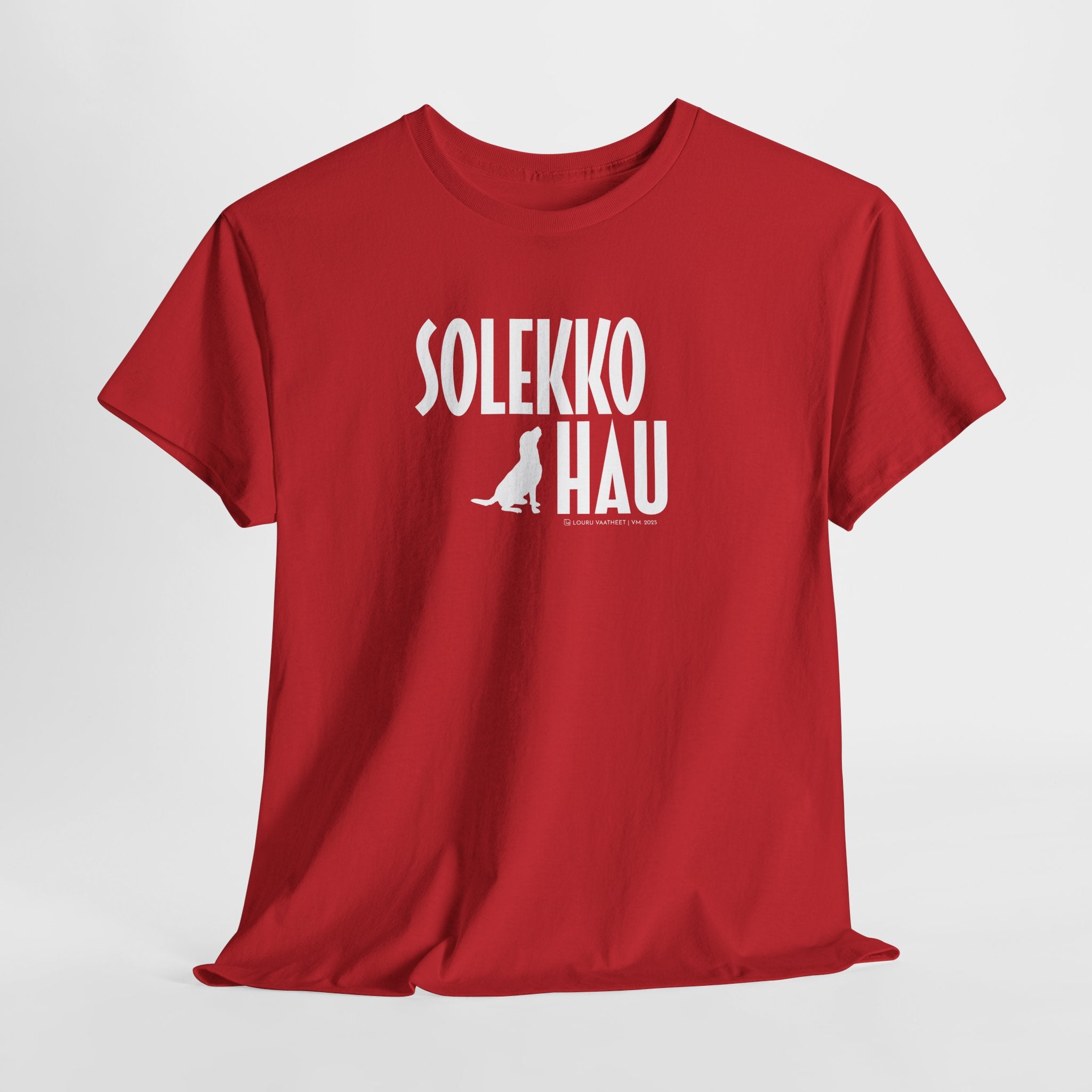 Solekko Hau t-paita, valkoinen teksti | 100% puuvillaa, unisex