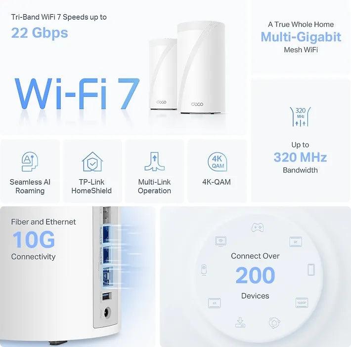 TP-LINK Deco BE85 WiFi 7 -Mesh-reititin - Lourun verkkokauppa